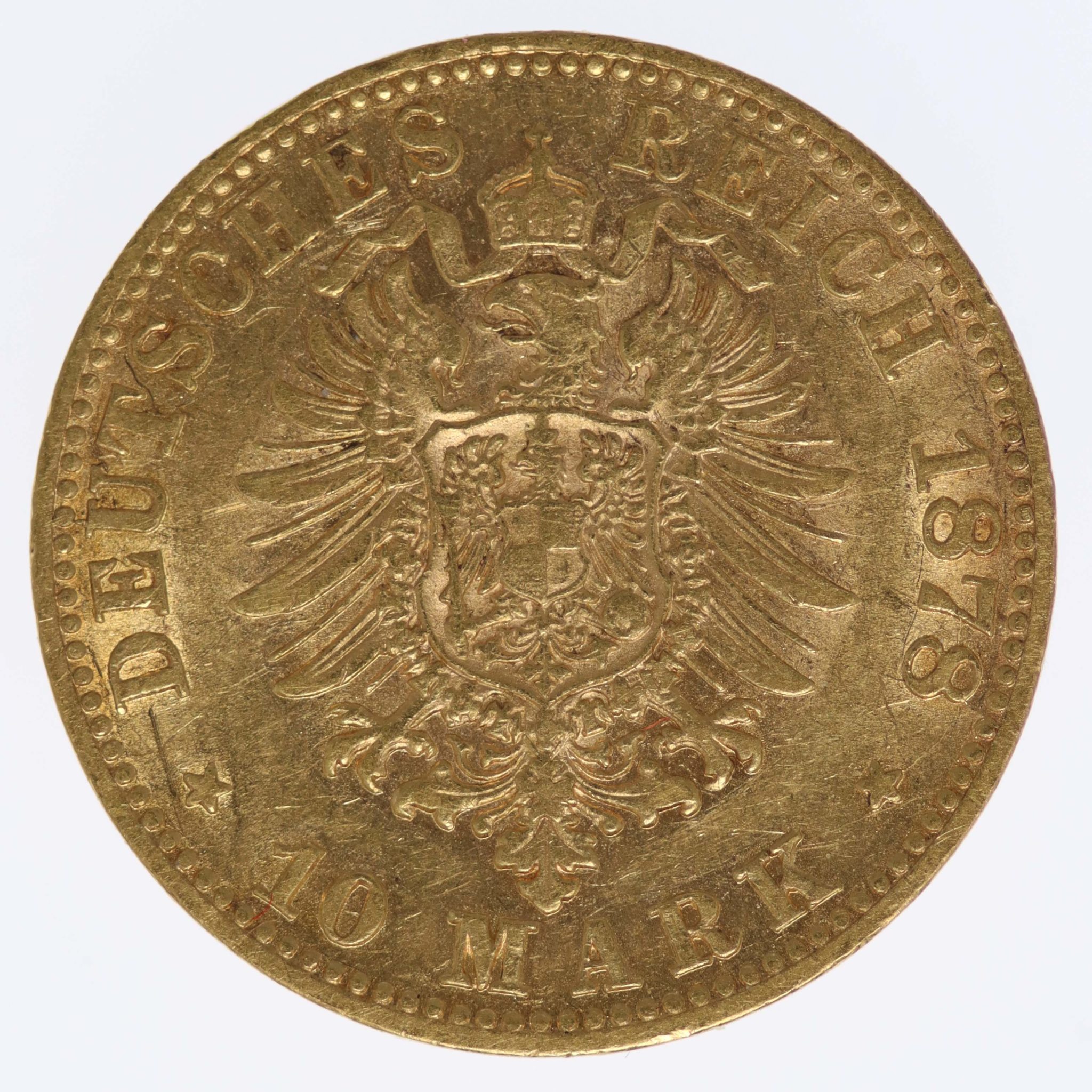 Württemberg Karl 10 Mark 1878
