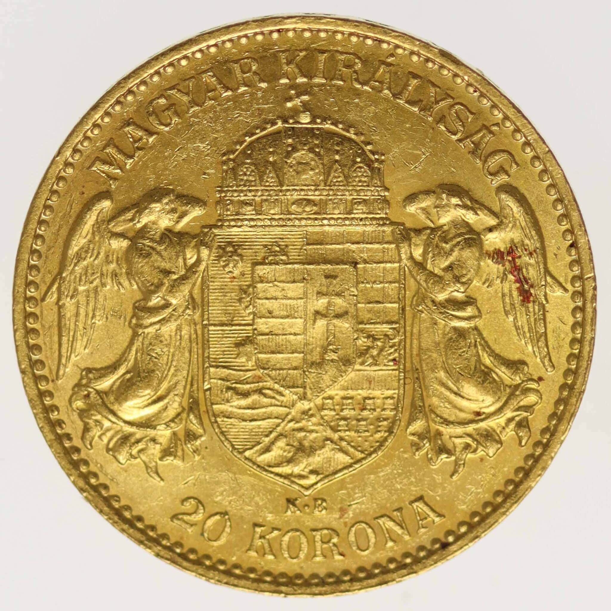 Ungarn Franz Joseph I. 20 Kronen 1912