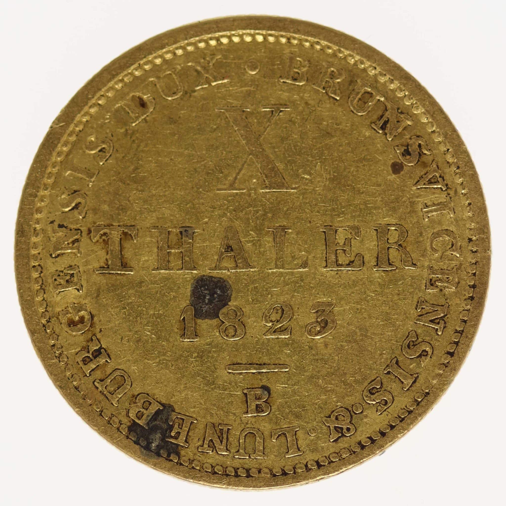 Braunschweig Calenberg Hannover Georg IV. 10 Taler 1823 B