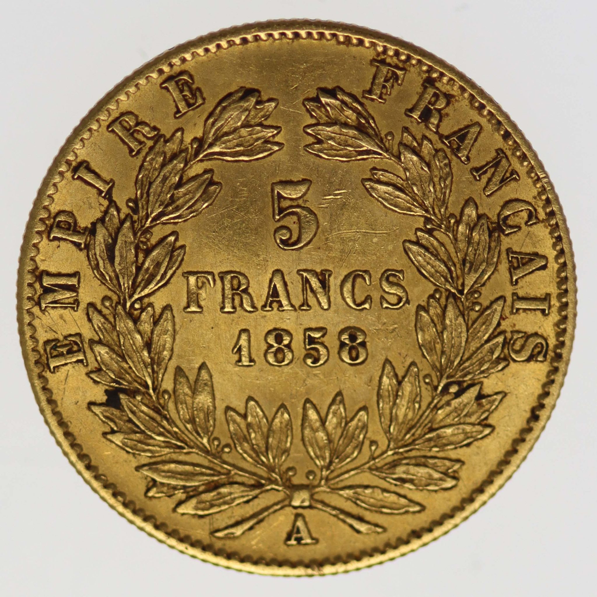Frankreich Napoleon III. 5 Francs 1858 A