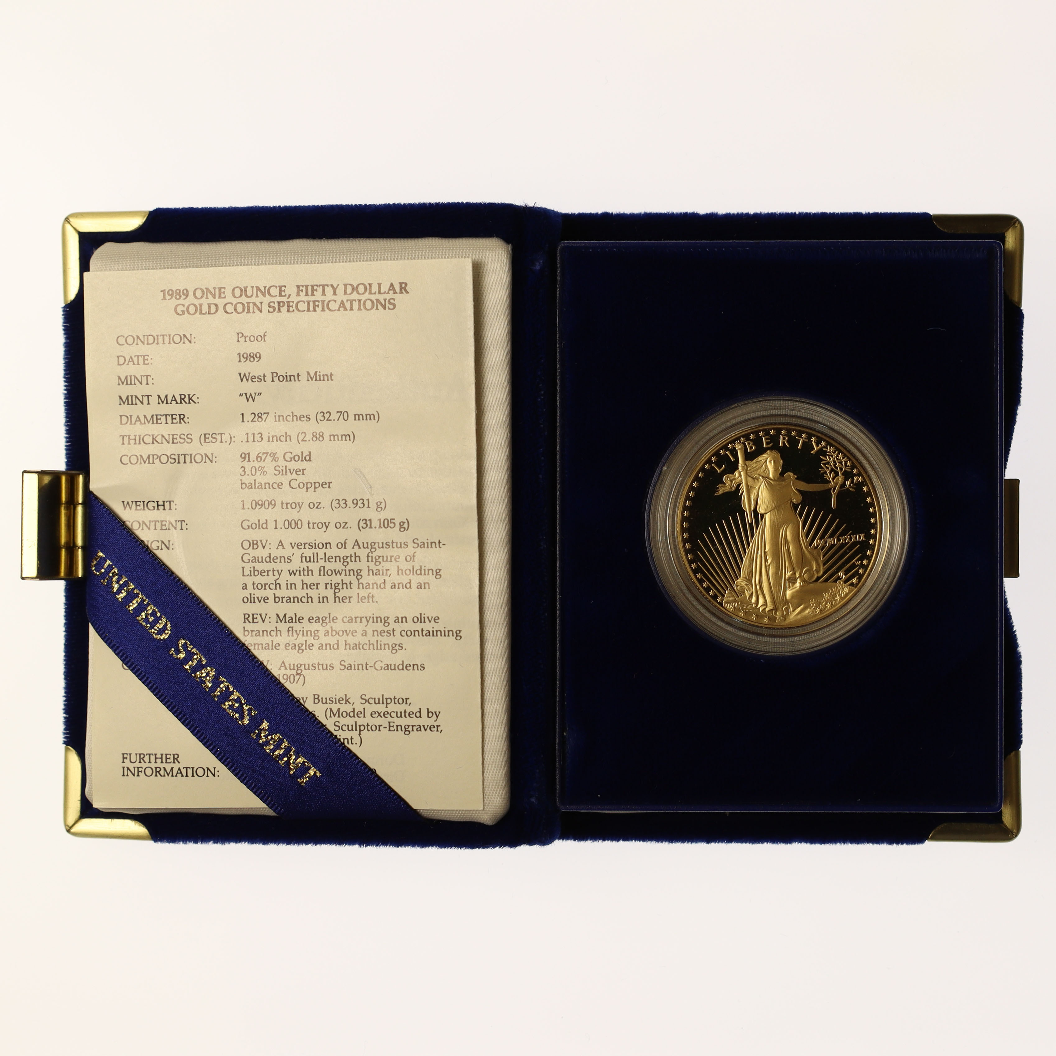 USA 50 Dollars 1989 American Eagle proof