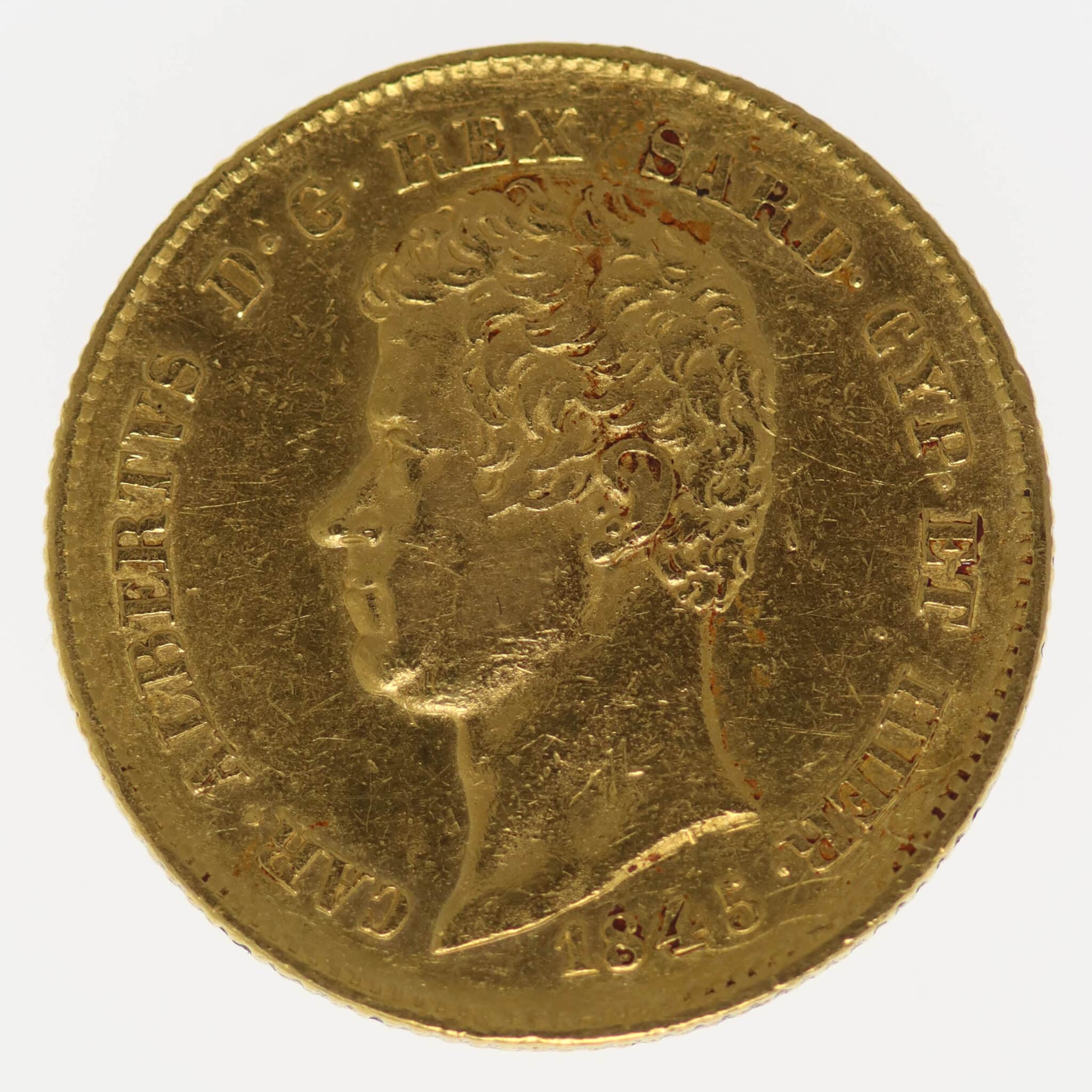 Italien Sardinien Karl Albert 20 Lire 1845