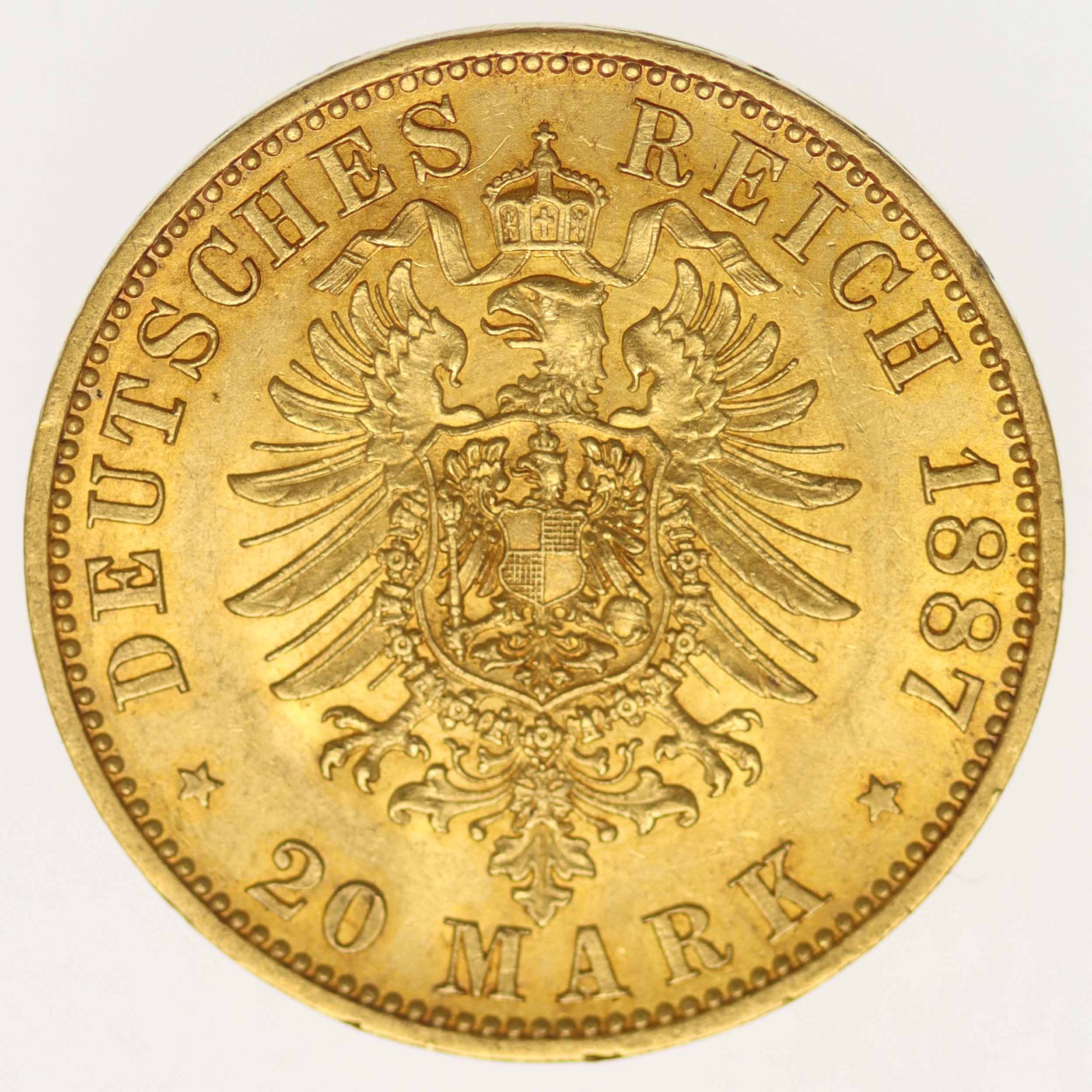 Preussen Wilhelm I. 20 Mark 1887 A