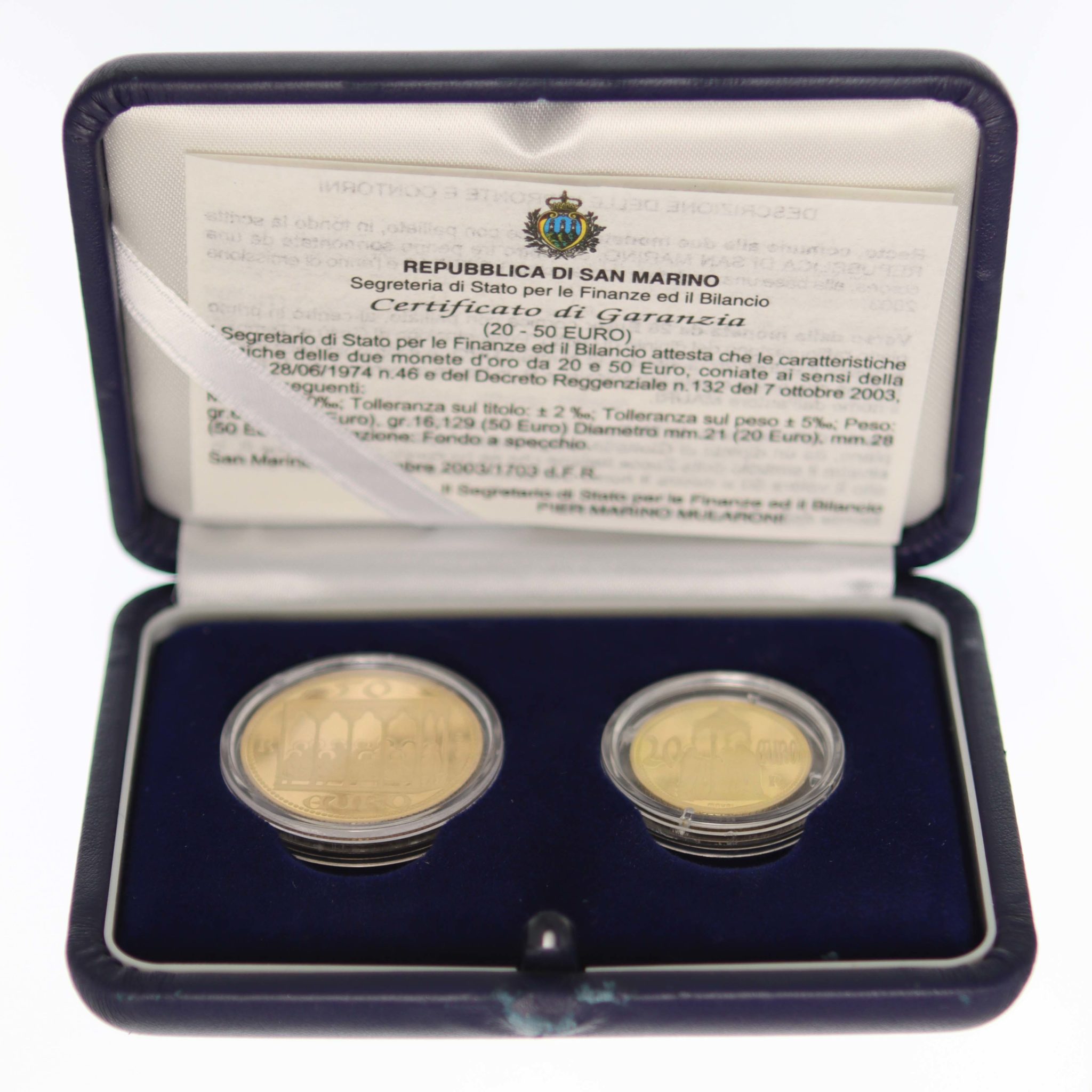 San Marino Set 20 + 50 Euro 2003