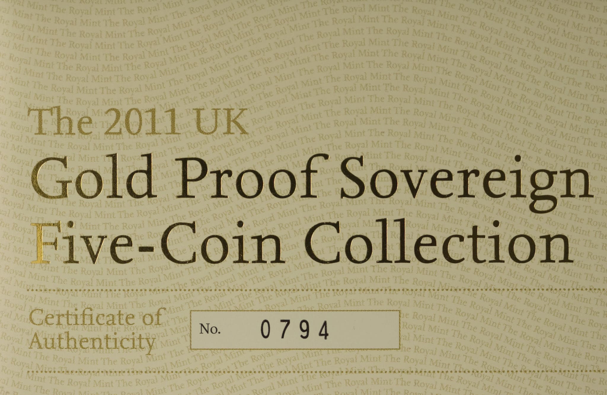 Großbritannien Elisabeth II. Proof Sovereign Five-Coin Set 2011