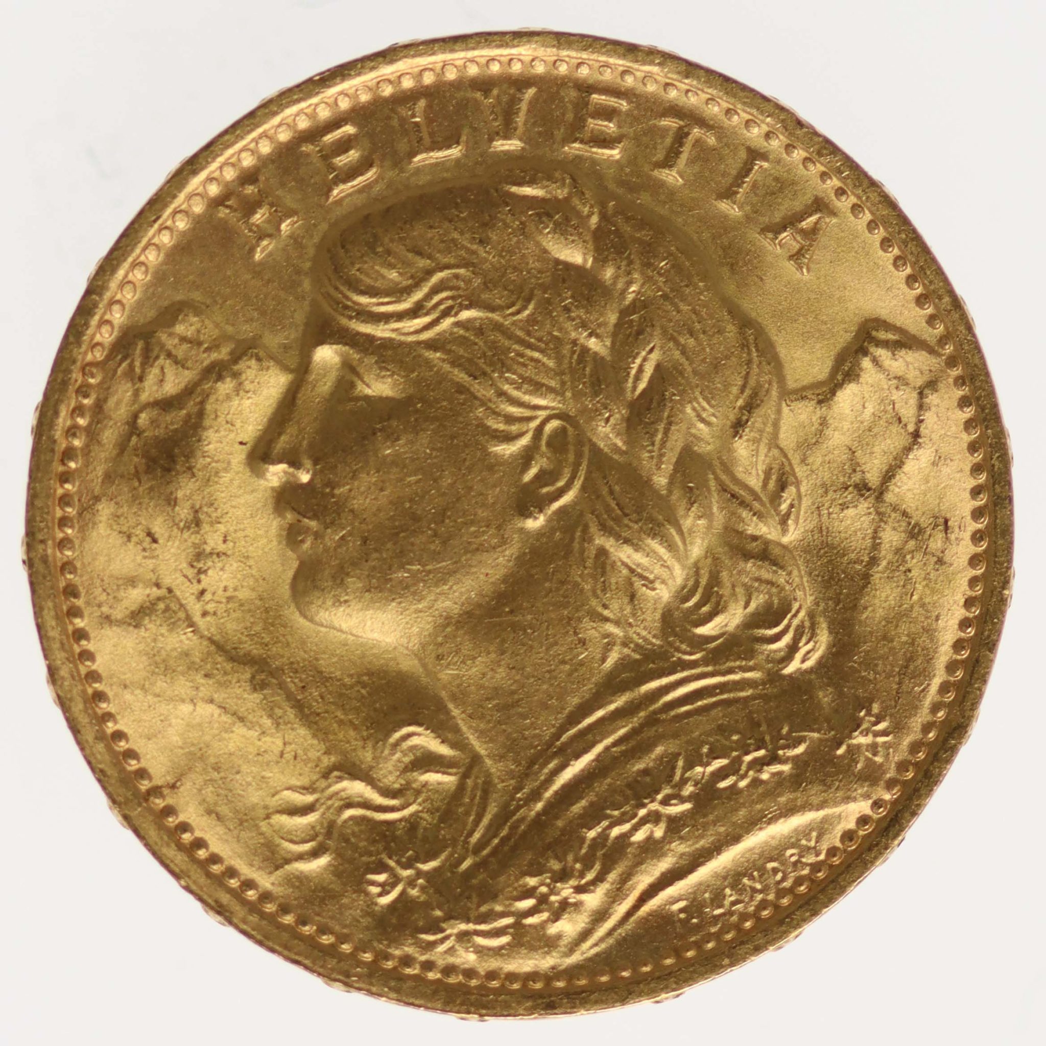 Schweiz 20 Franken 1922 B Vreneli
