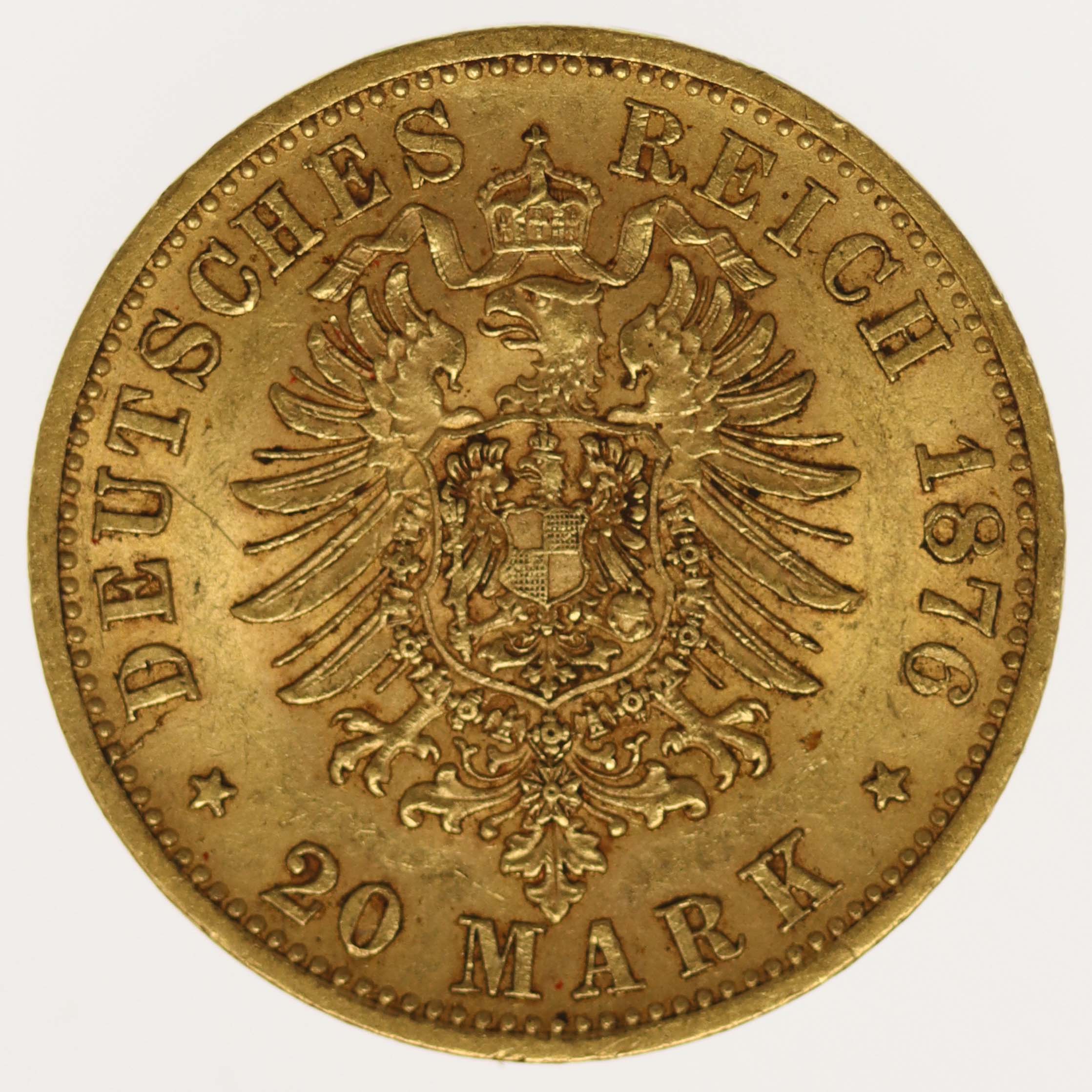 Württemberg Karl 20 Mark 1876