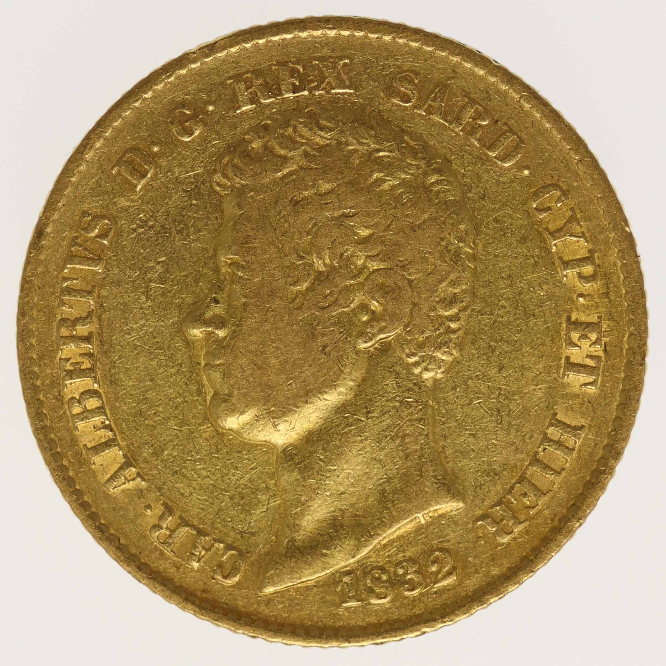 Italien Sardinien Karl Albert 20 Lire 1832