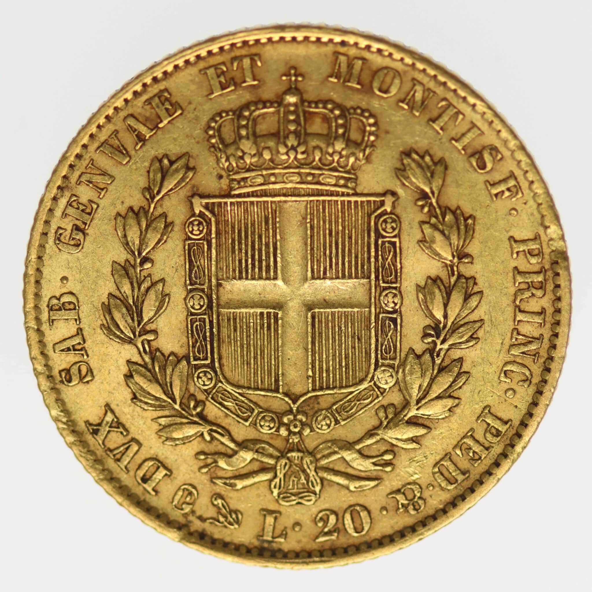 Italien Sardinien Karl Albert 20 Lire 1841