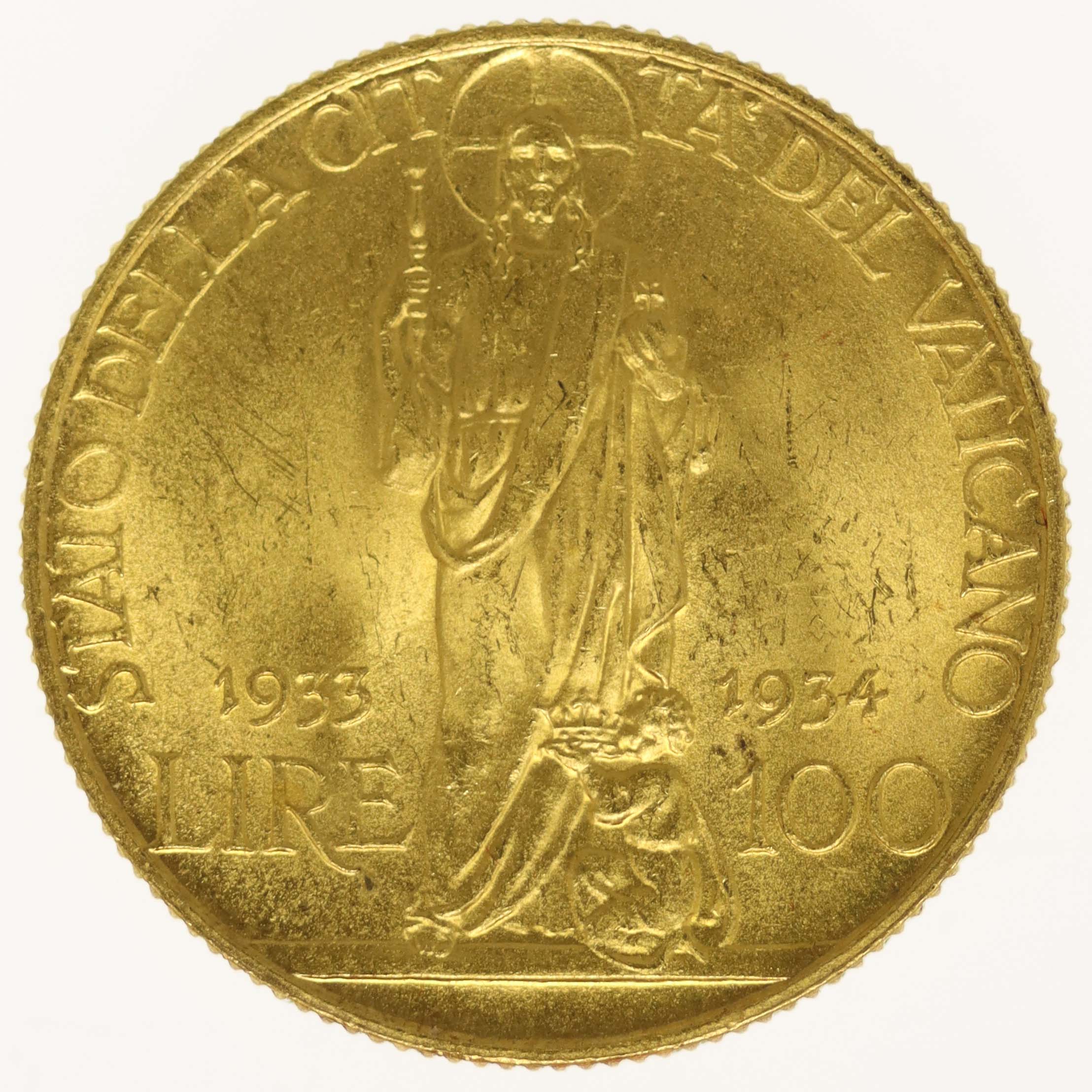 Vatikan Pius XI. 100 Lire 1933 / 1934