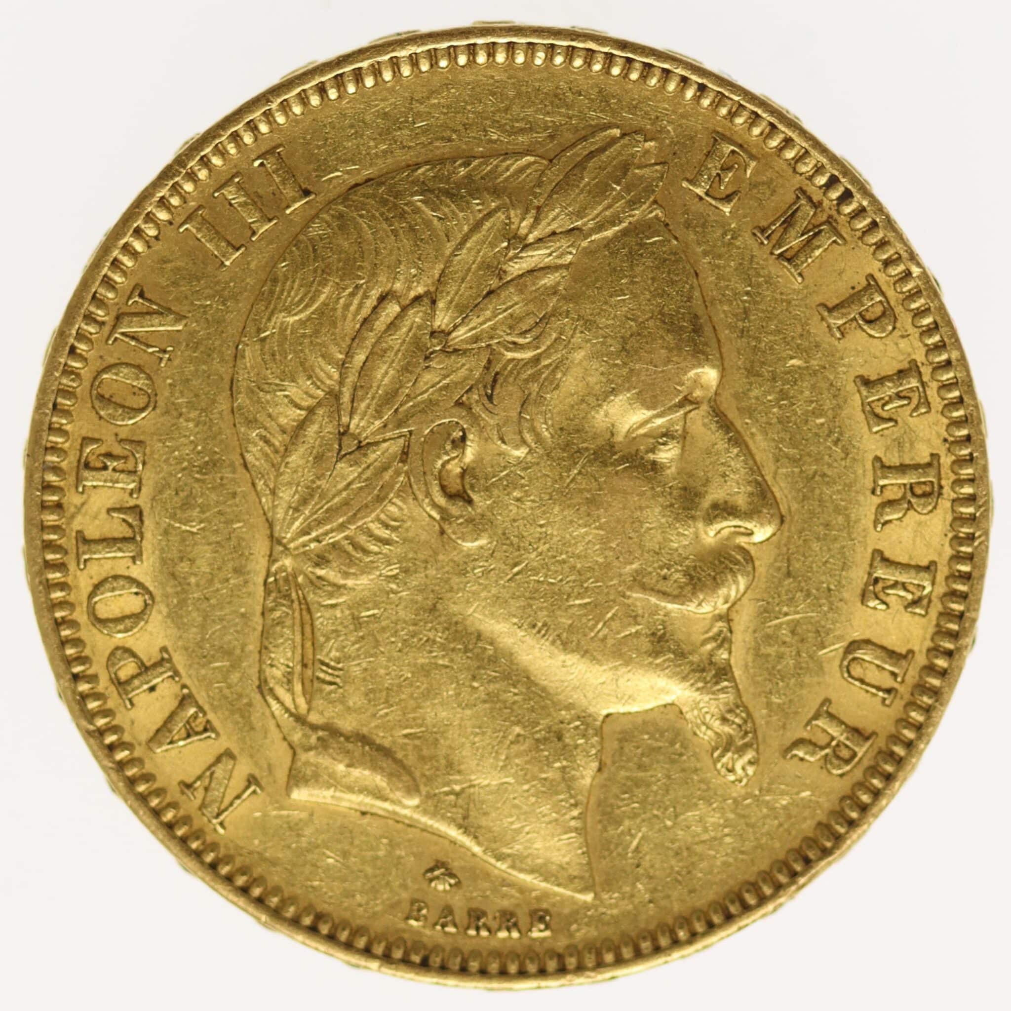 Frankreich Napoleon III. 50 Francs 1866 A