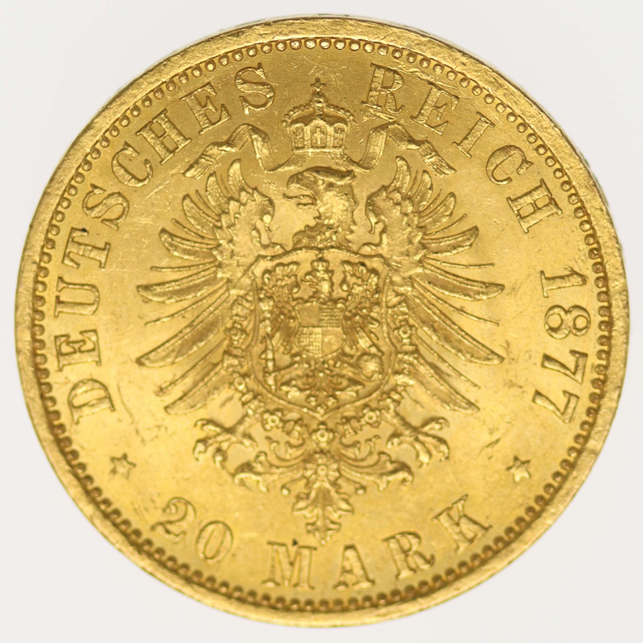 Hamburg Stadtwappen 20 Mark 1877
