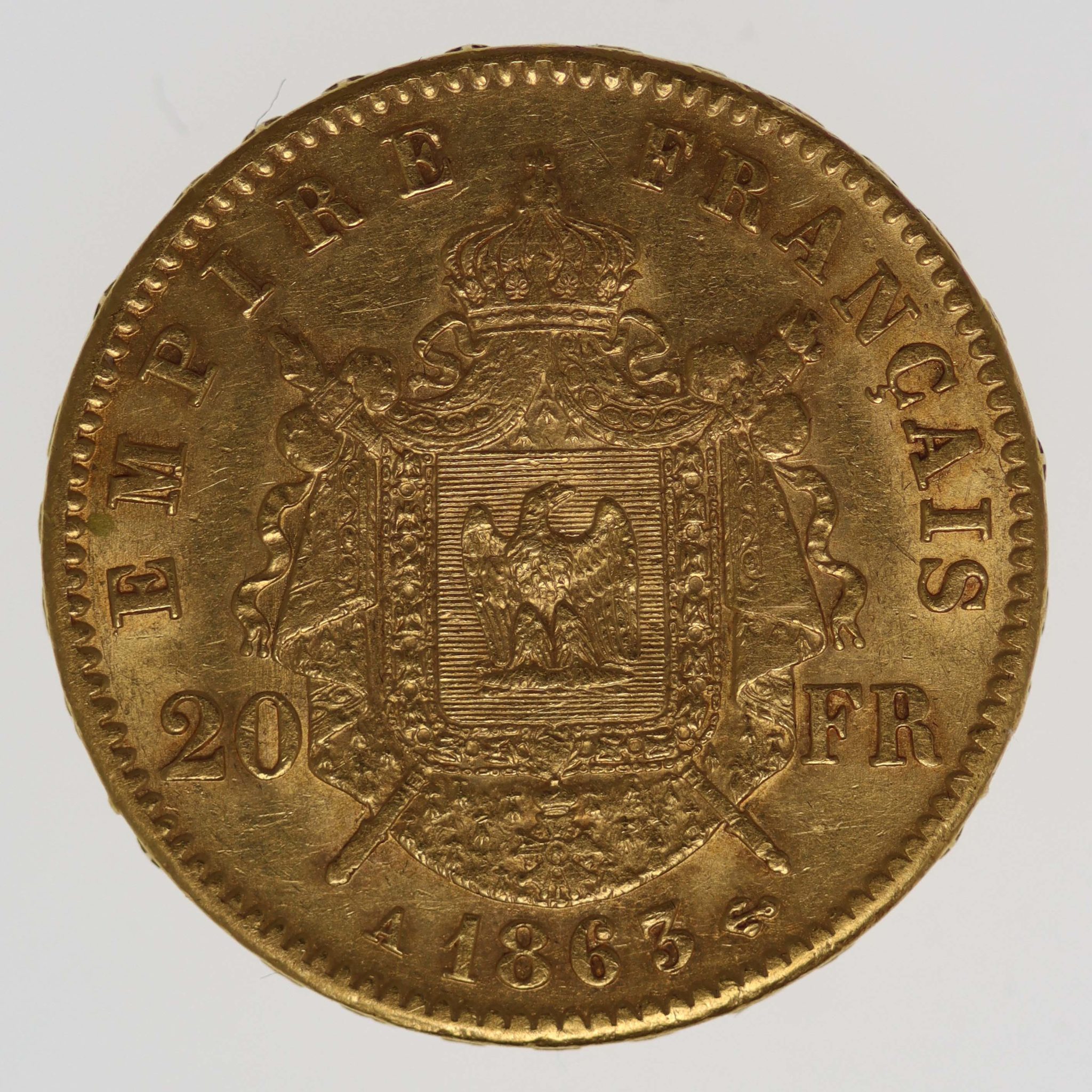 Frankreich Napoleon III. 20 Francs 1863 A