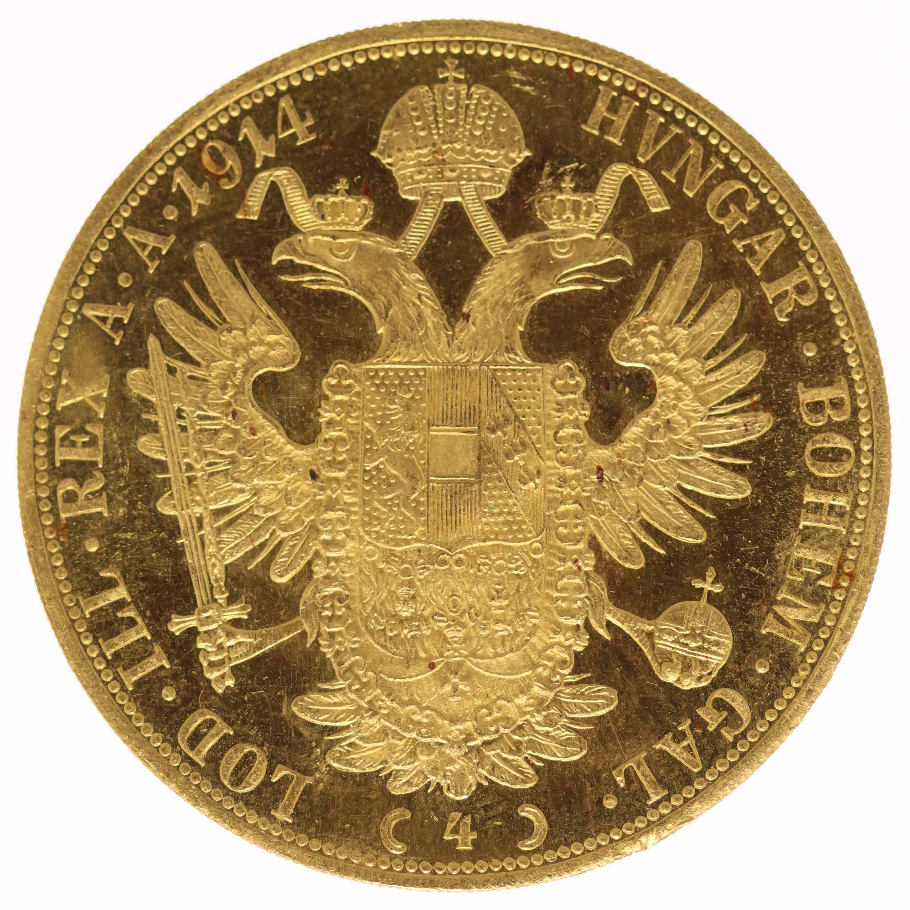 Österreich Kaiserreich Franz Joseph I. 4 Dukaten 1914