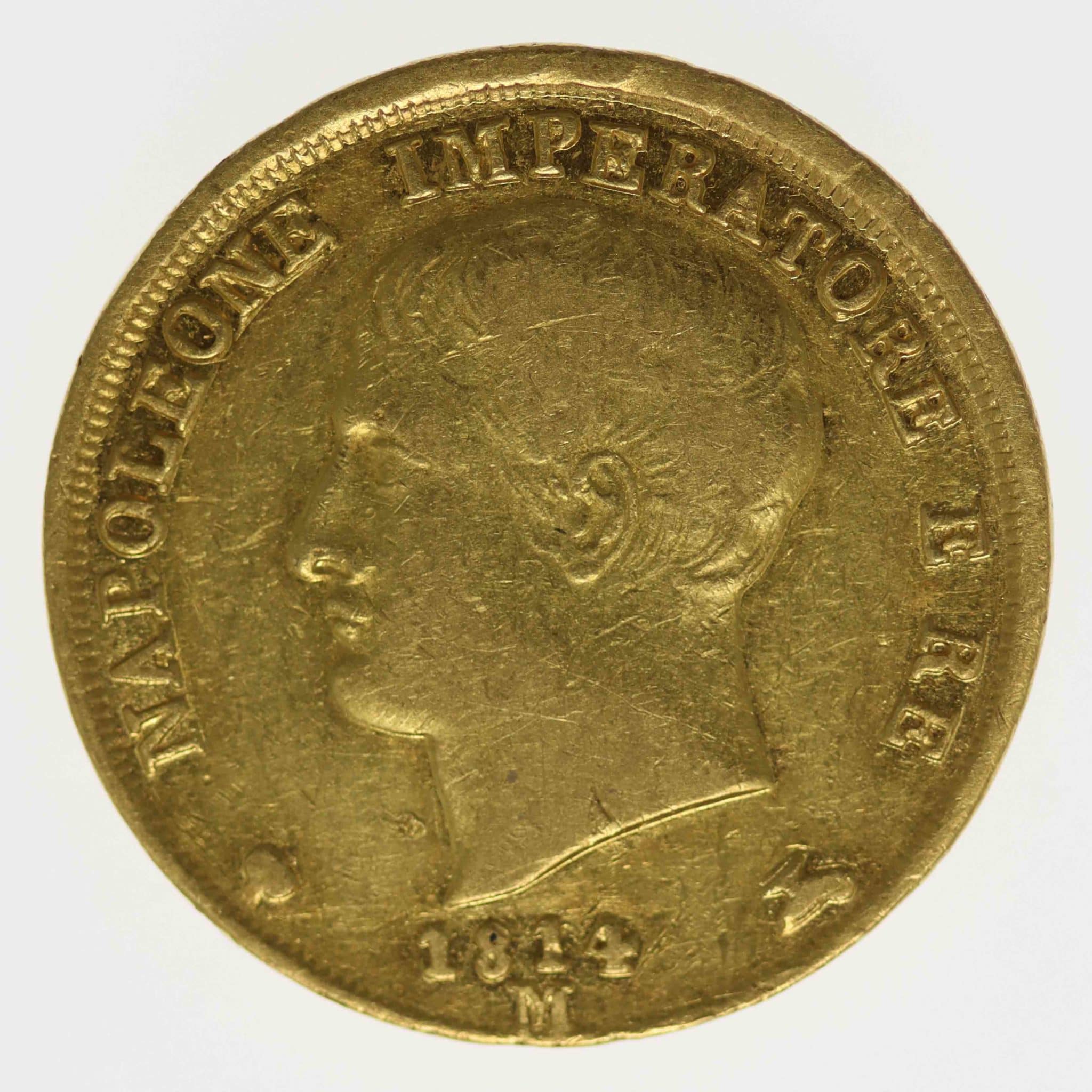 Italien Napoleon I. 20 Lire 1814 M