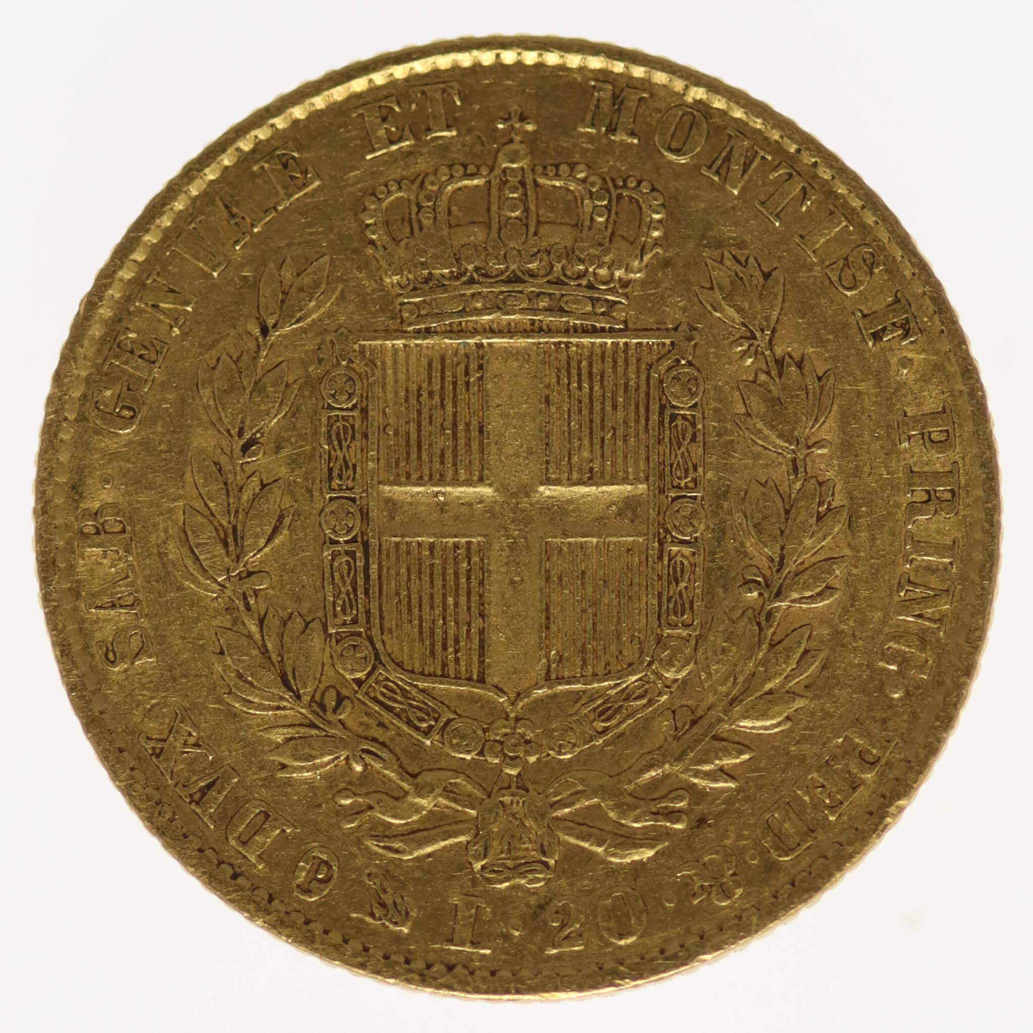 Italien Sardinien Karl Albert 20 Lire 1847