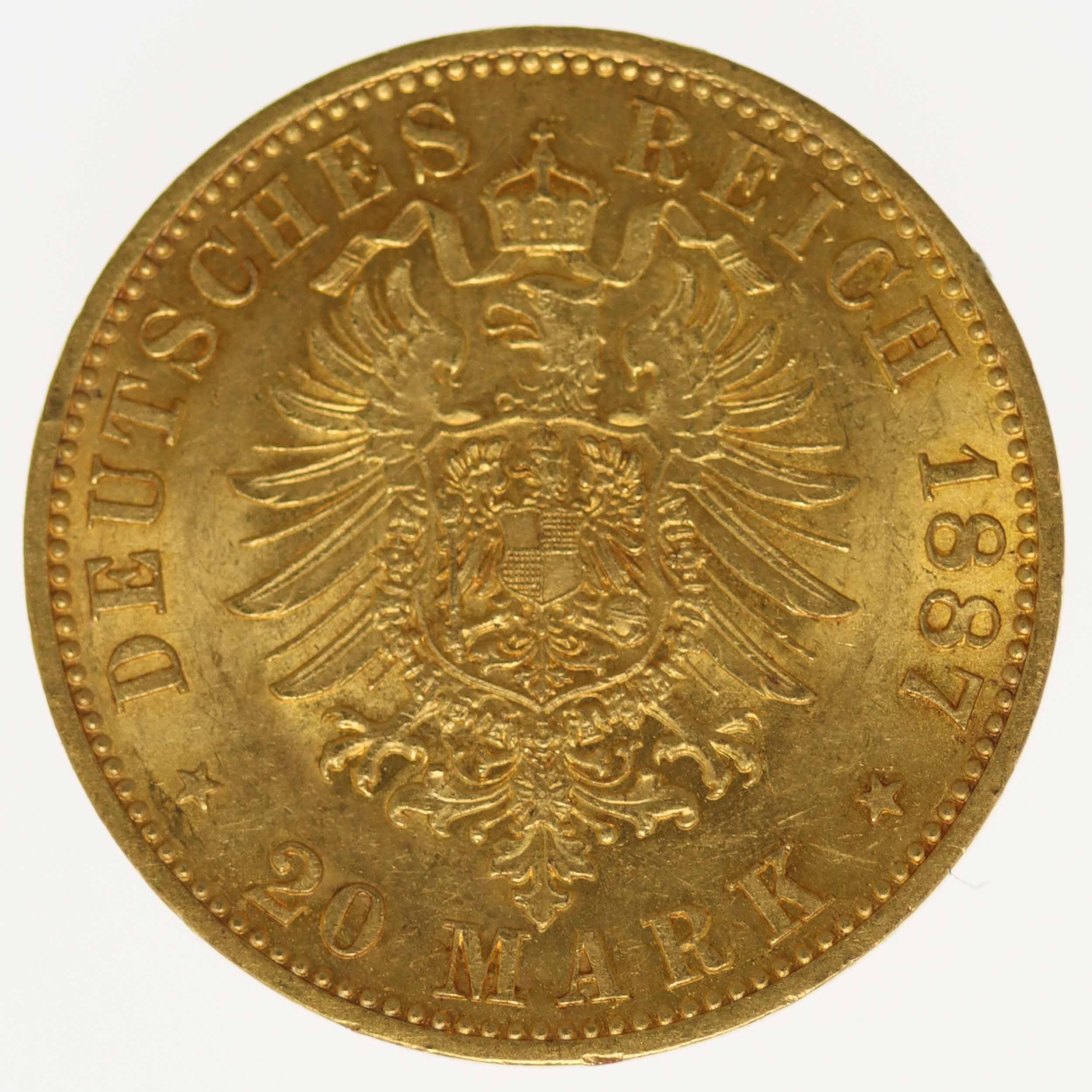 Preussen Wilhelm I. 20 Mark 1887 A