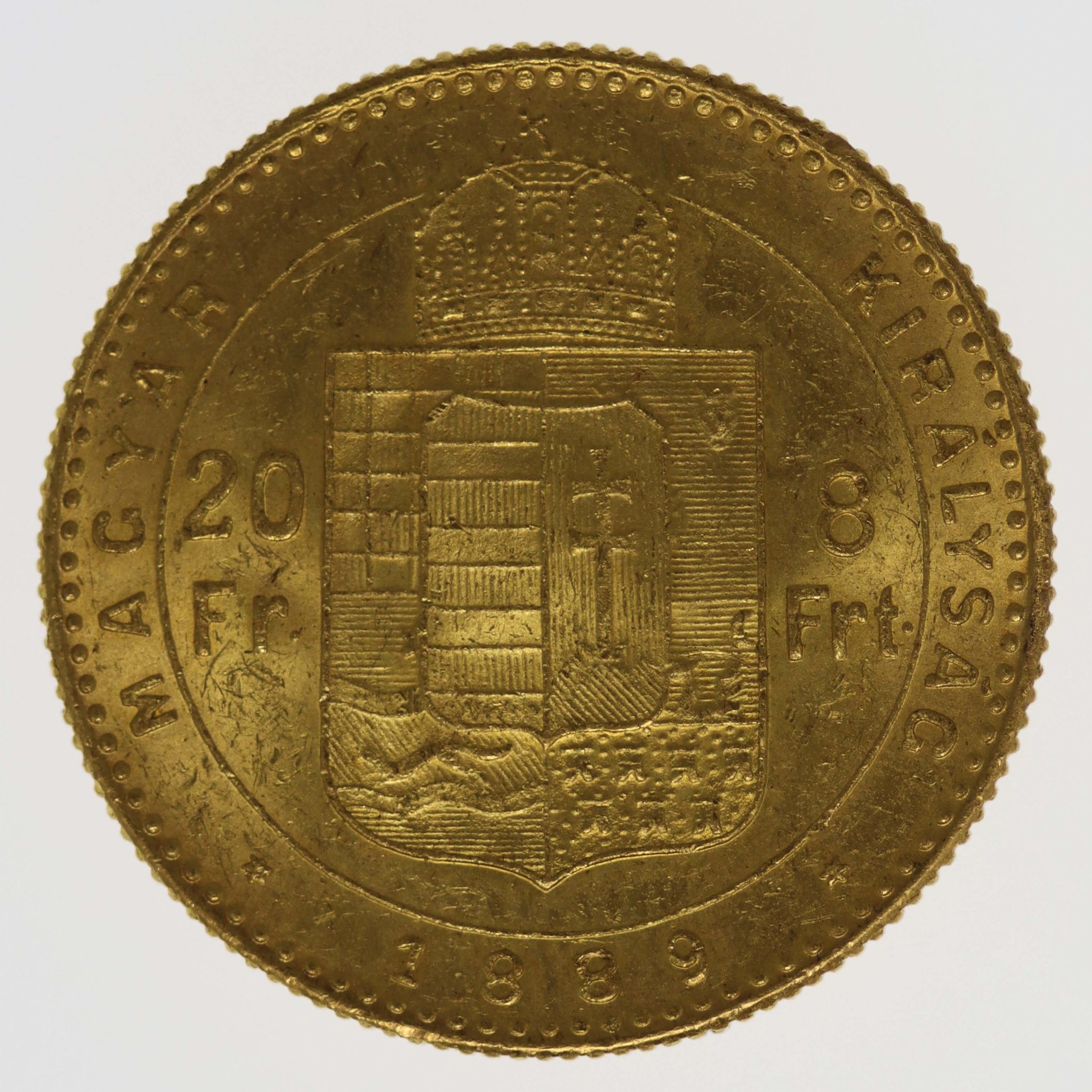 Österreich Kaiserreich Franz Joseph I. 8 Forint 1889 K.B.
