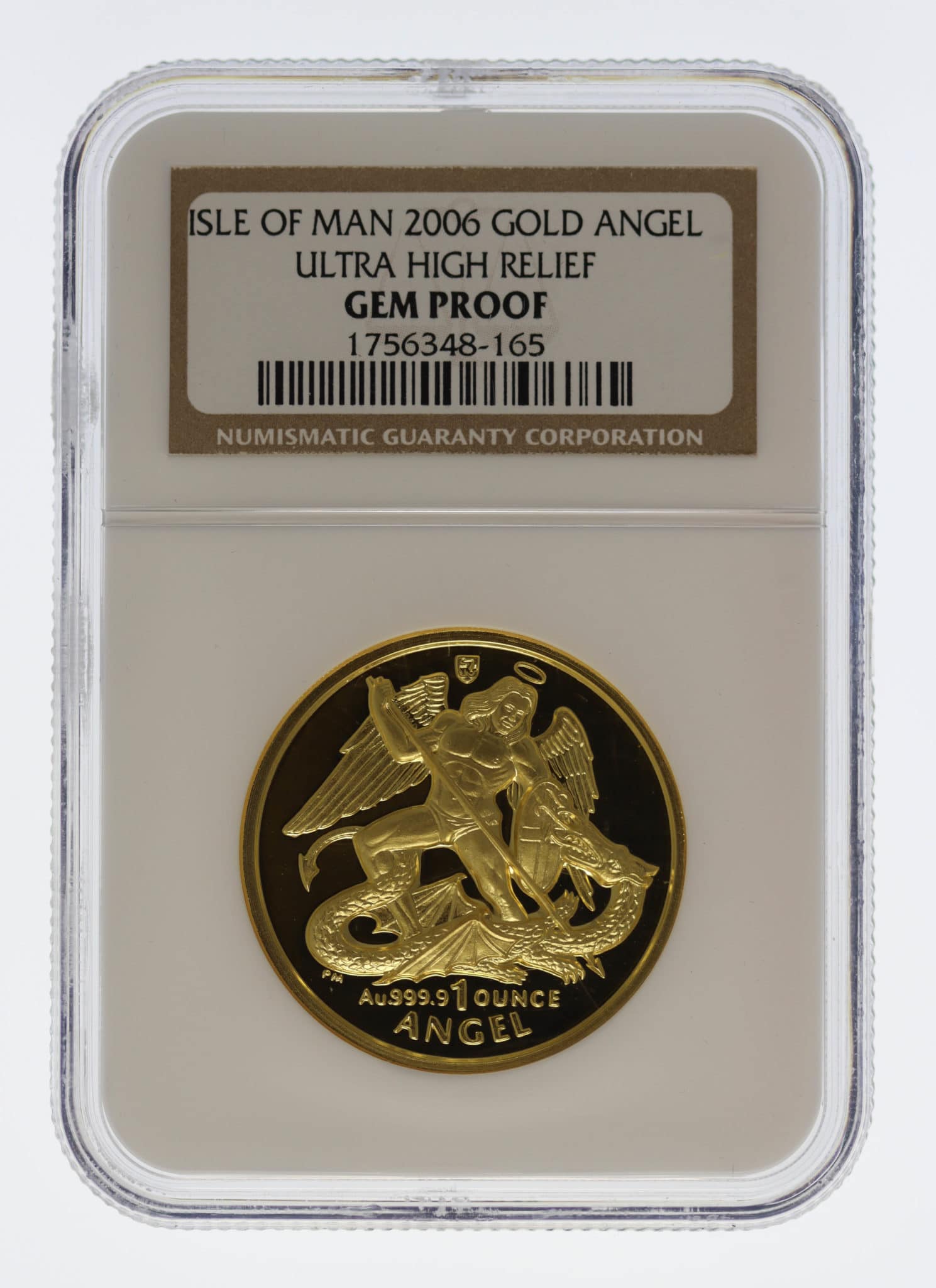 Isle of Man Elisabeth II. 1 Unze 2006 Angel Ultra High Relief