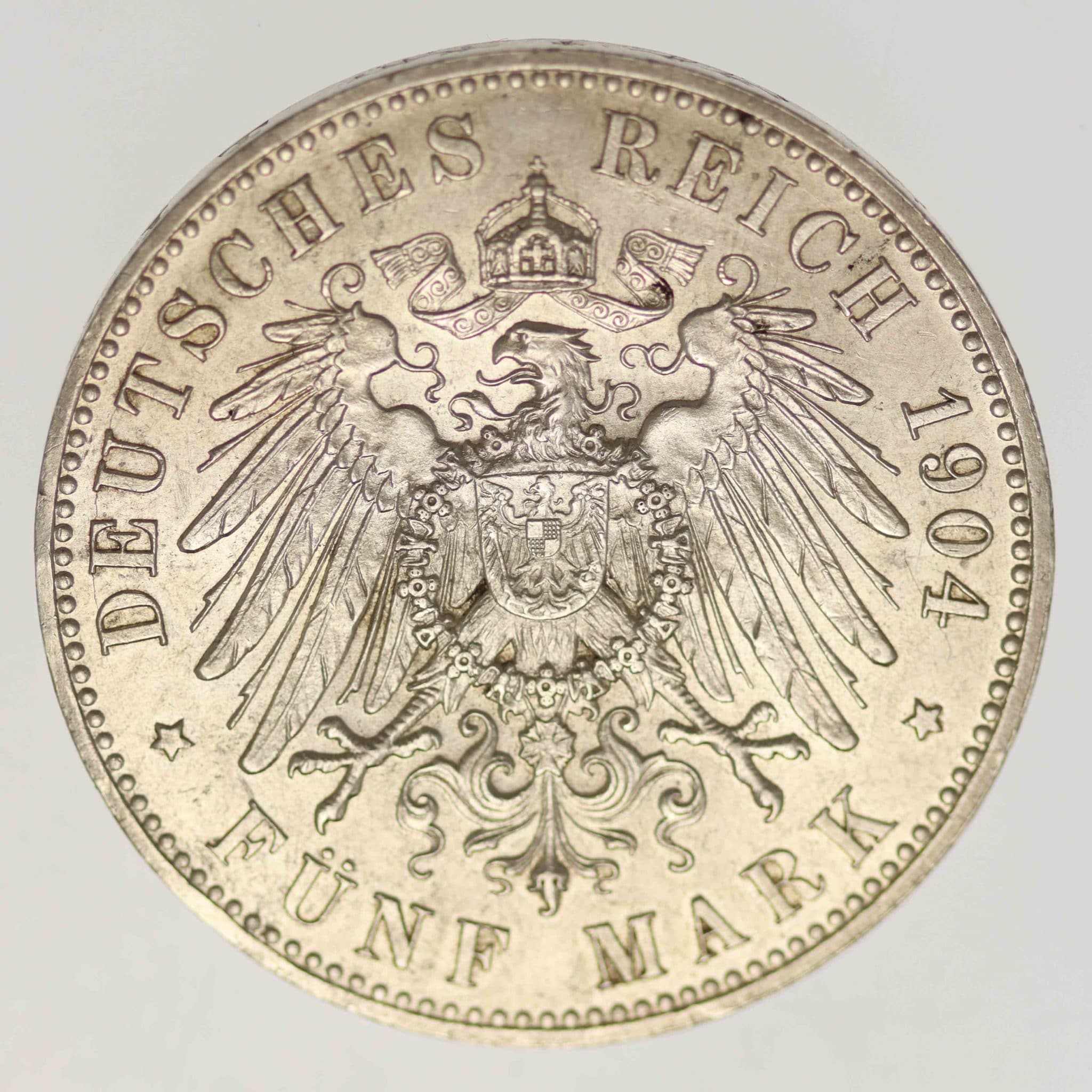 Mecklenburg-Schwerin Friedrich Franz IV. 5 Mark 1904