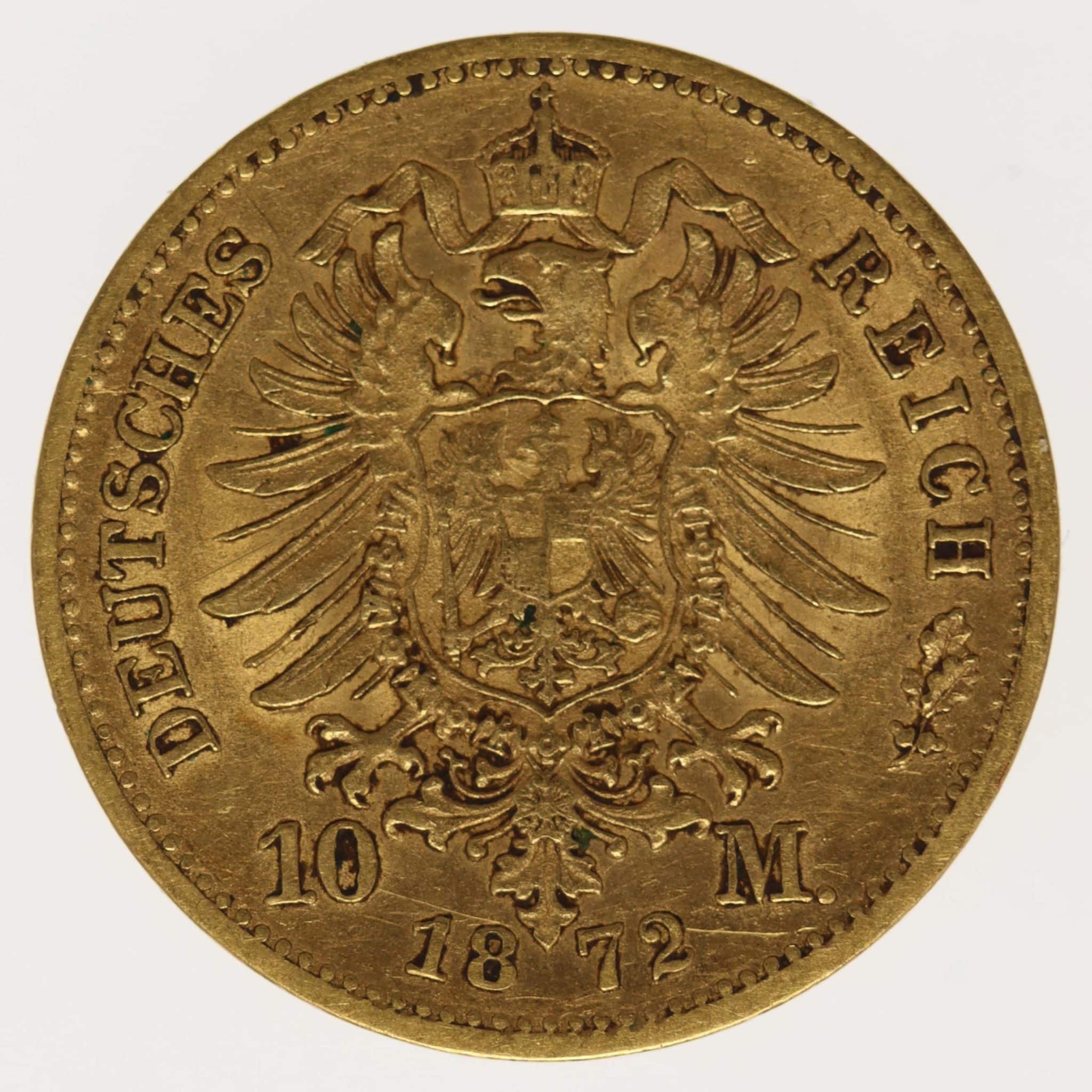 Sachsen Johann 10 Mark 1872