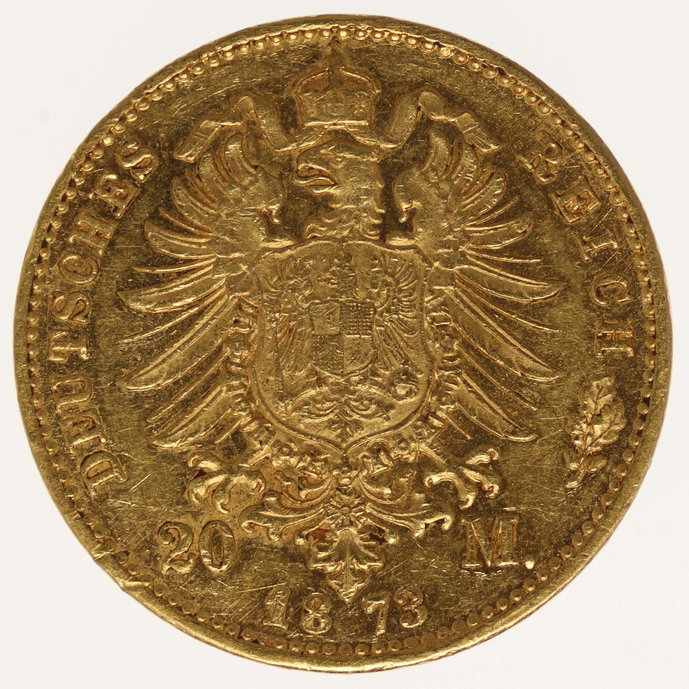 Bayern Ludwig II. 20 Mark 1873 D