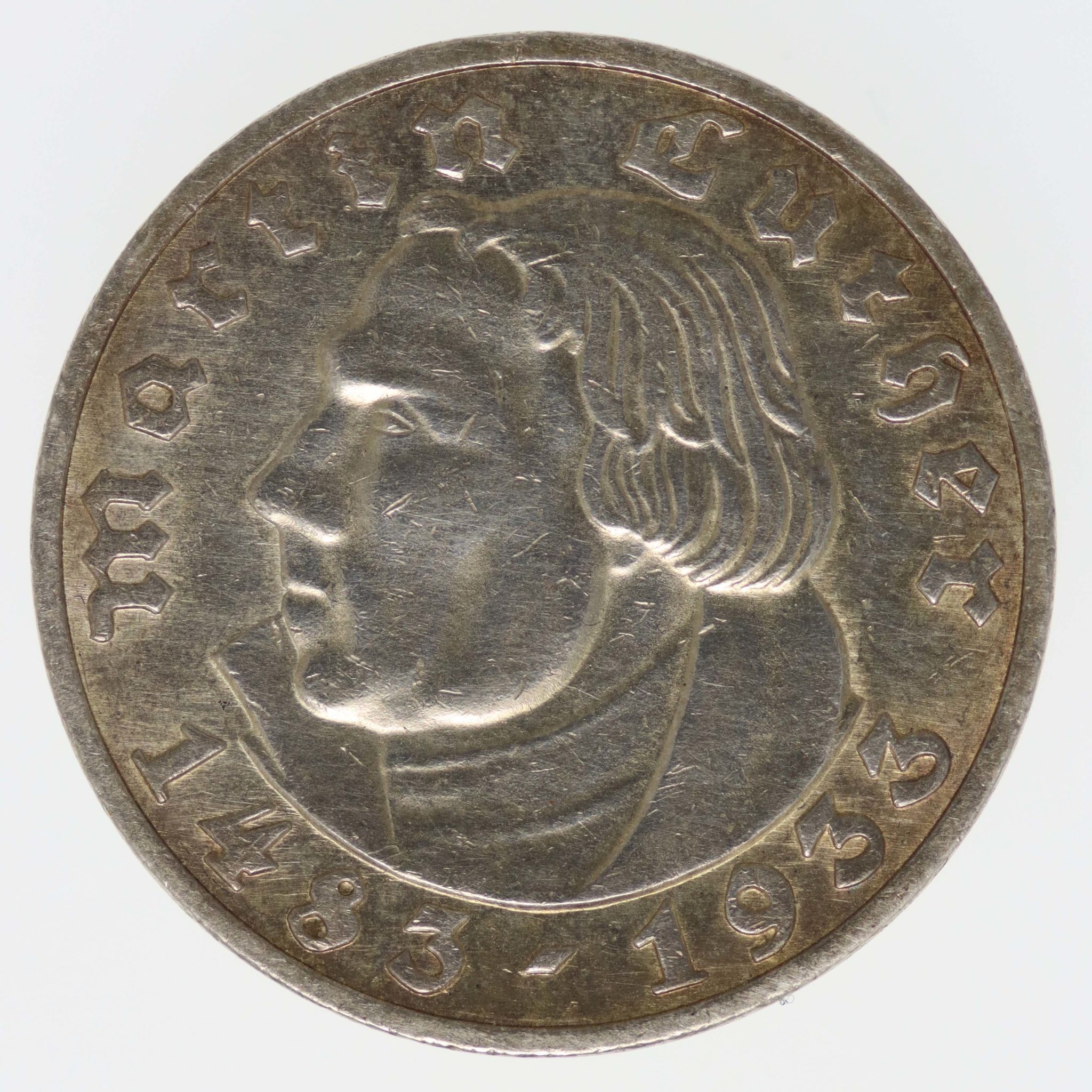 Drittes Reich 5 Reichsmark 1933 A Luther