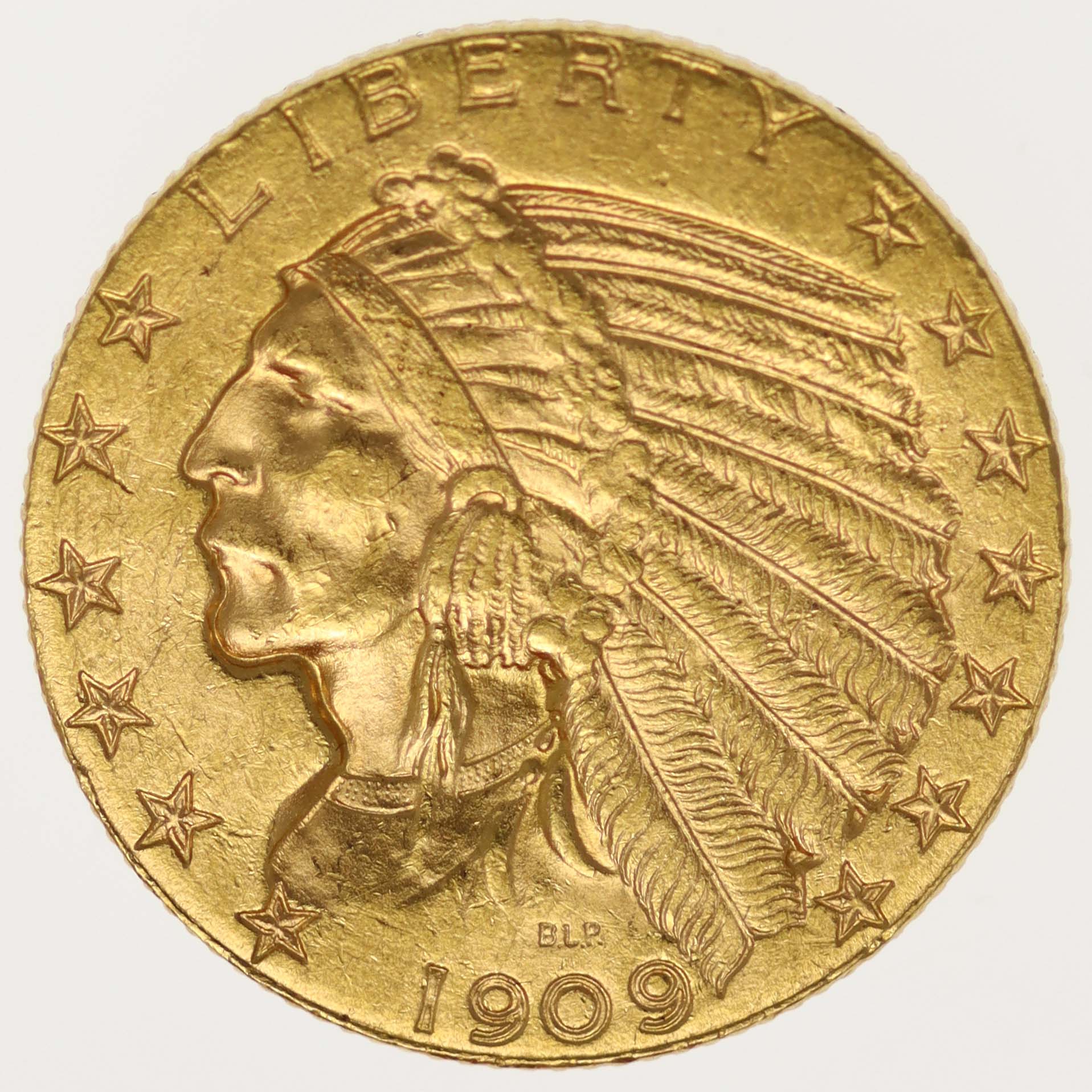 USA 5 Dollars 1909 D Indianer