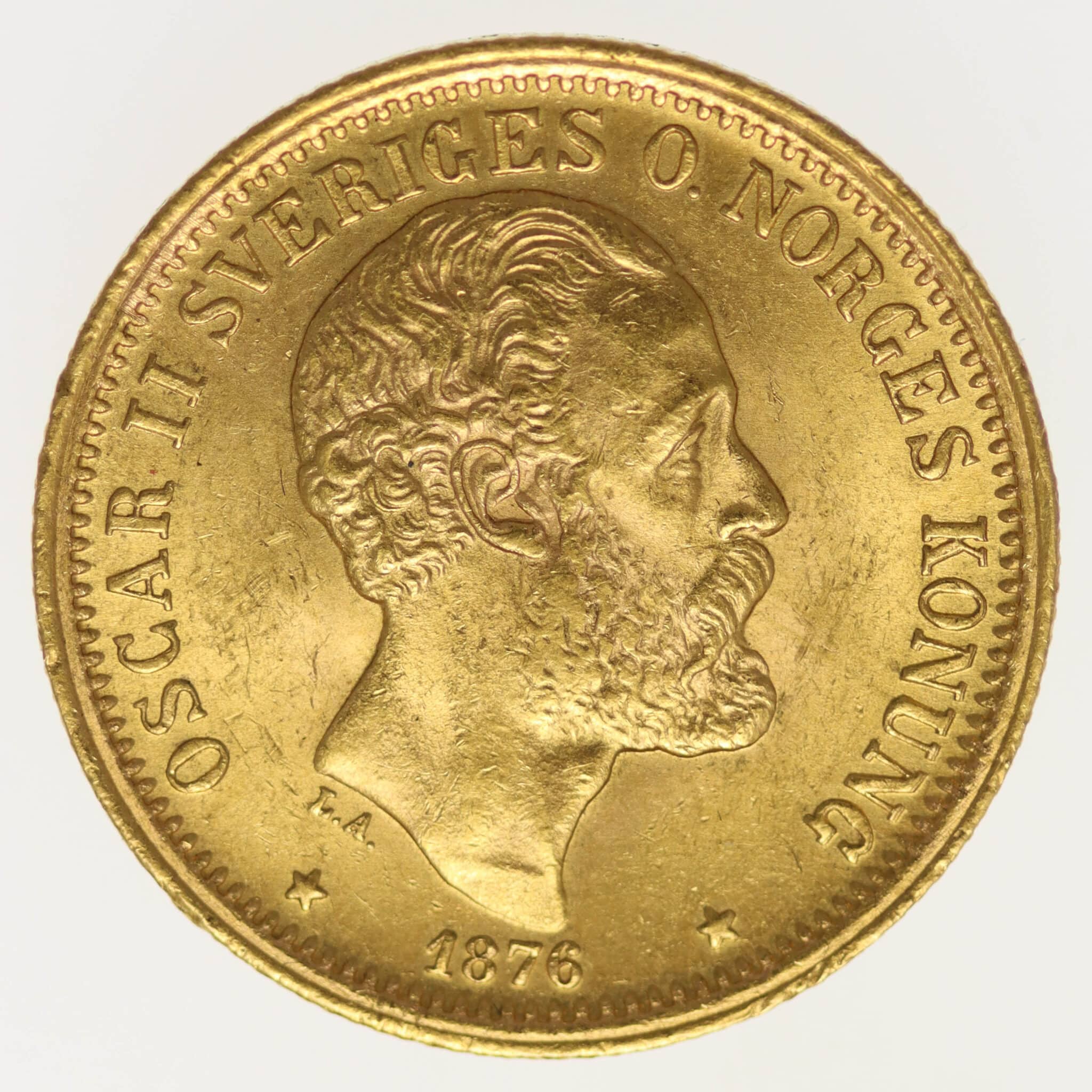 Schweden Oskar II. 20 Kronen 1876 E.B.
