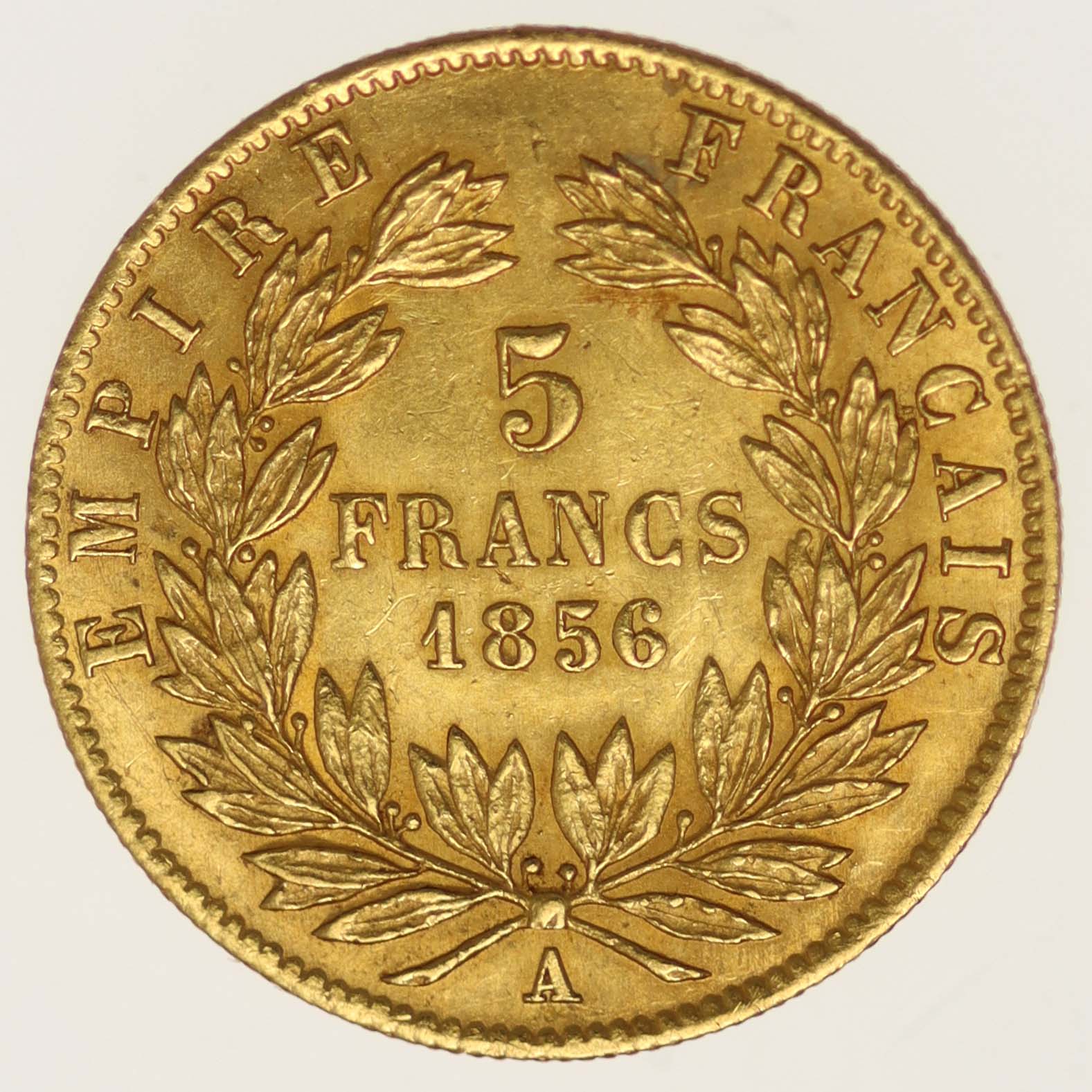 Frankreich Napoleon III. 5 Francs 1856 A