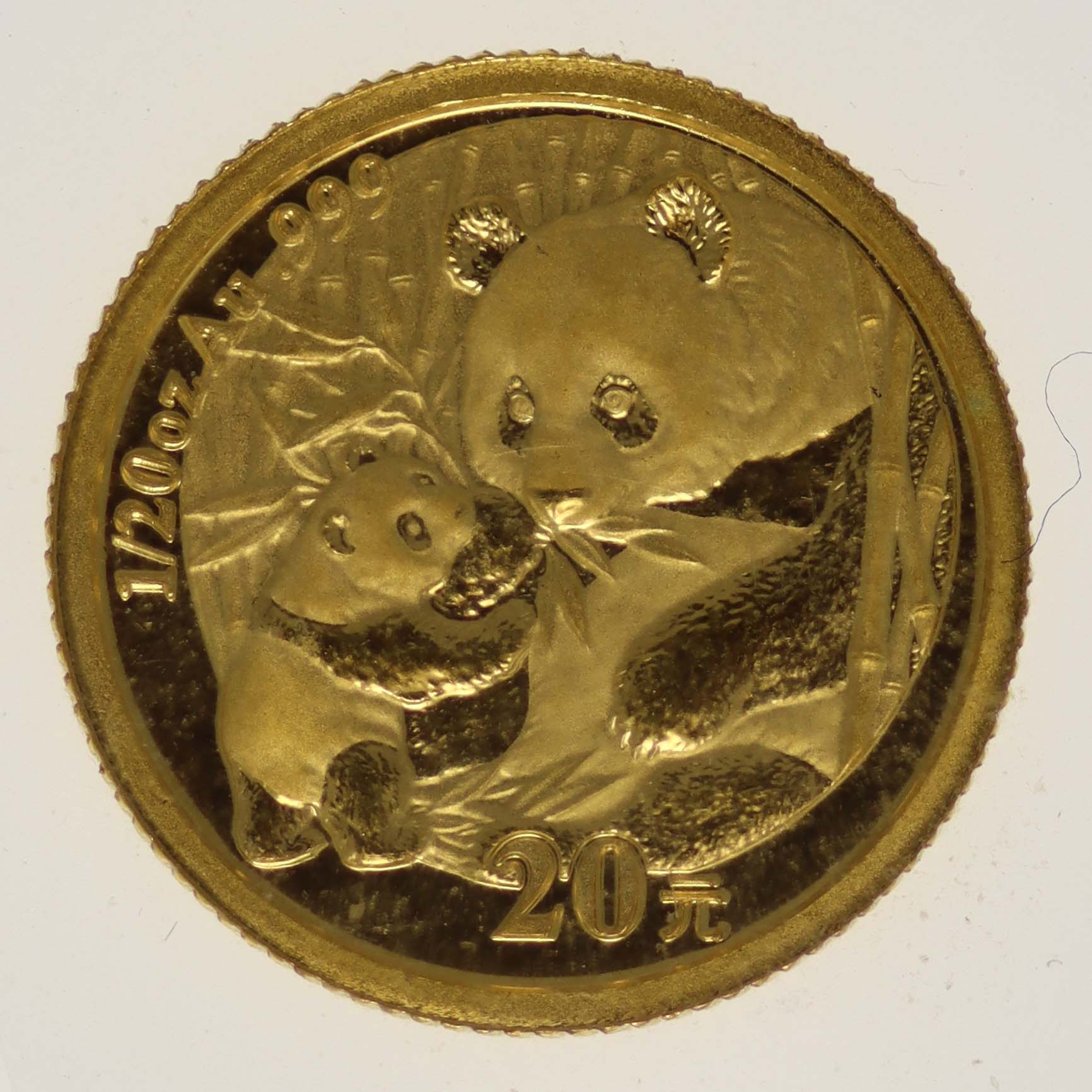 China Panda 20 Yuan 2005 1/20 Unze