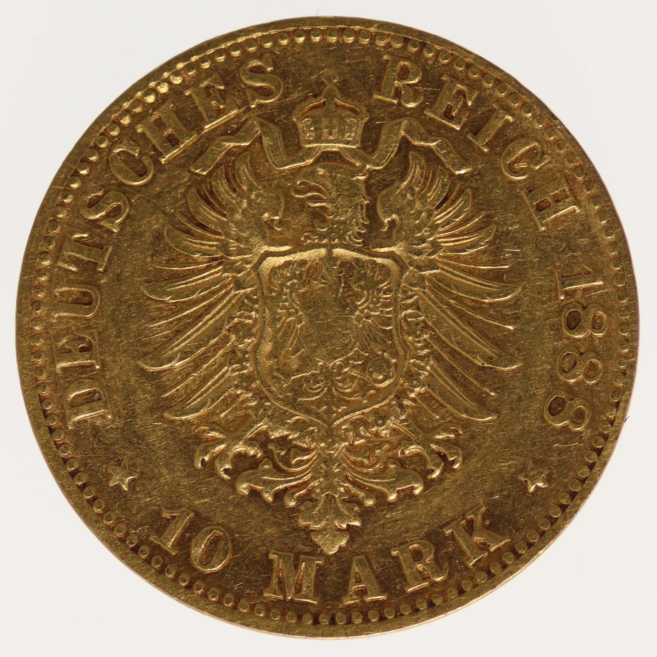 Württemberg Karl 10 Mark 1888