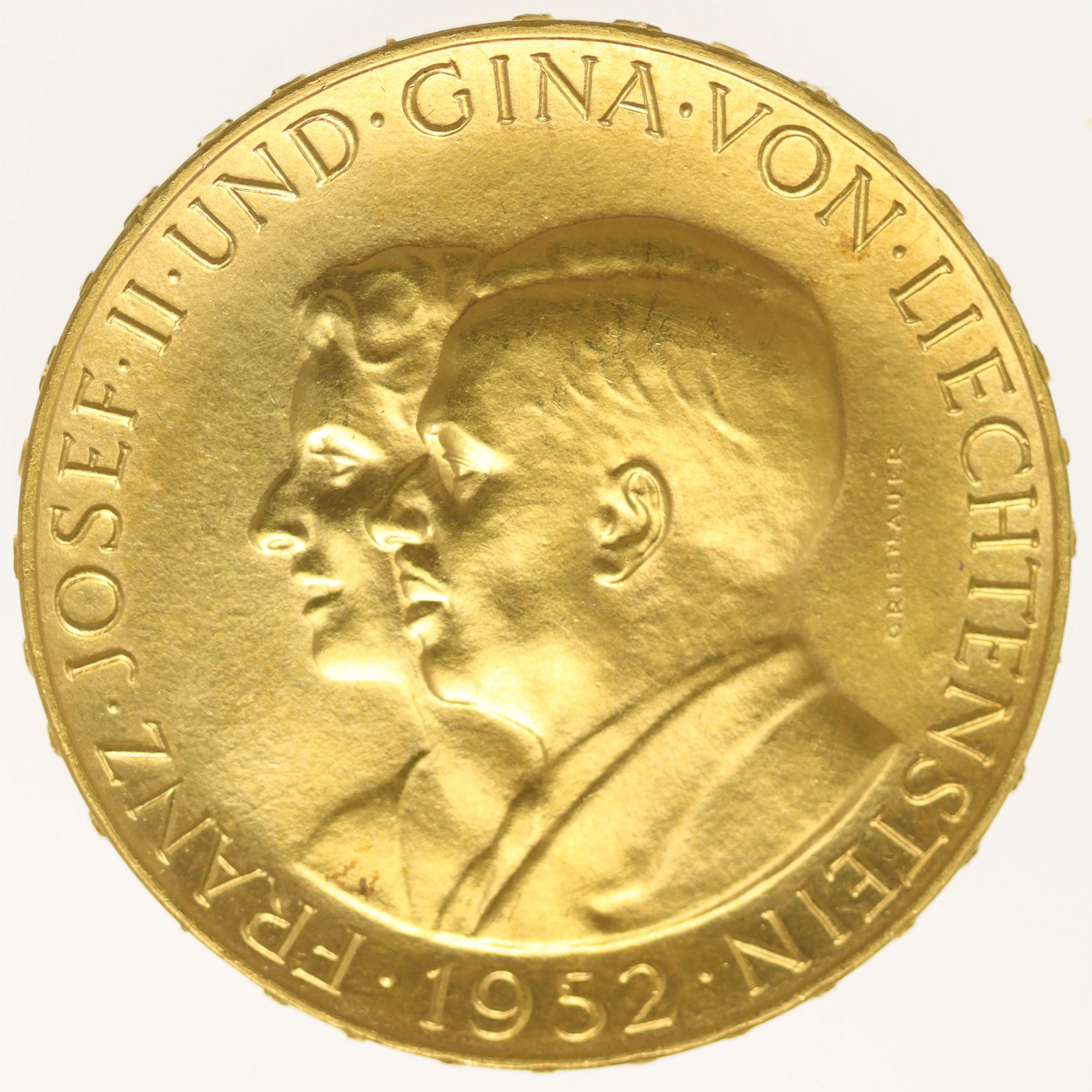 Liechtenstein Franz Joseph II. 100 Franken 1952