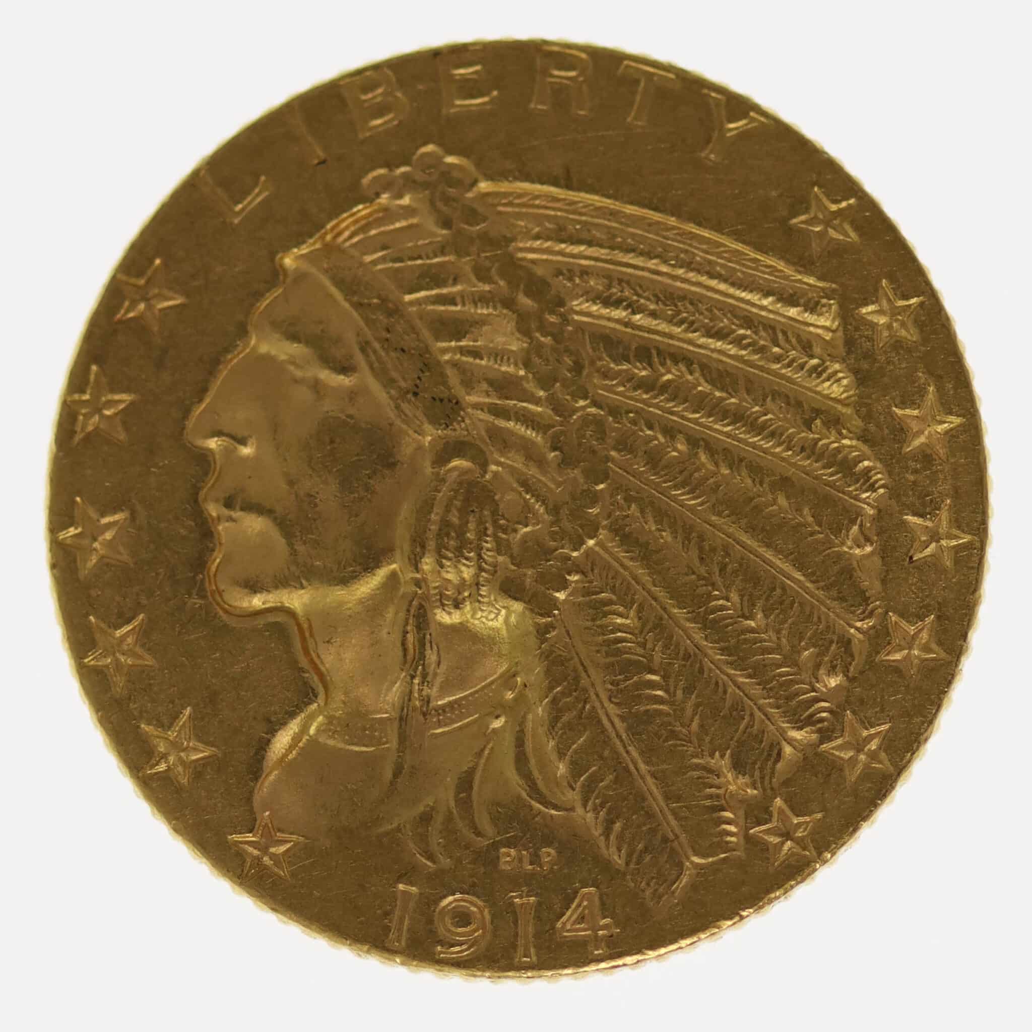 USA 5 Dollars 1914 D Indianer