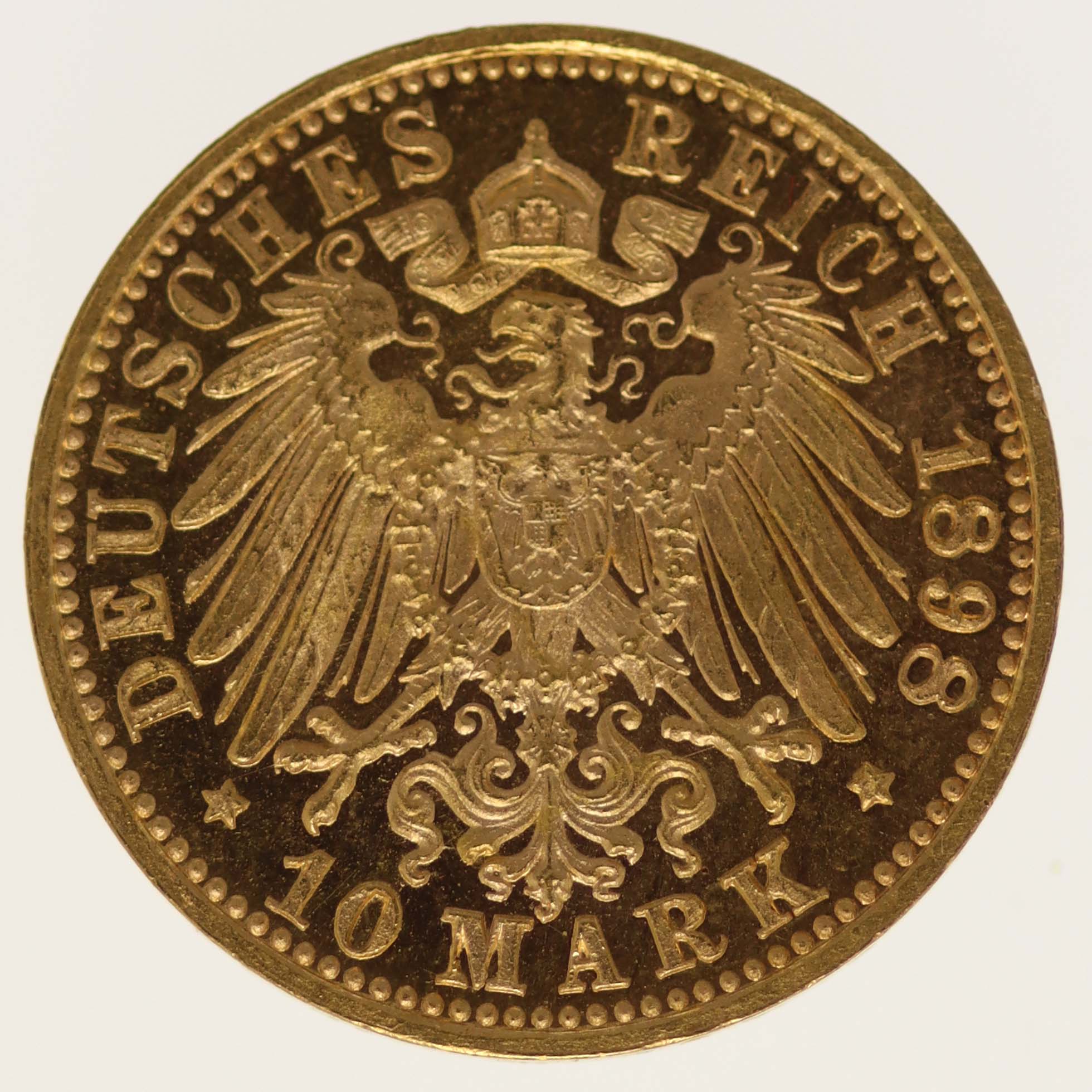 Württemberg Wilhelm II. 10 Mark 1898