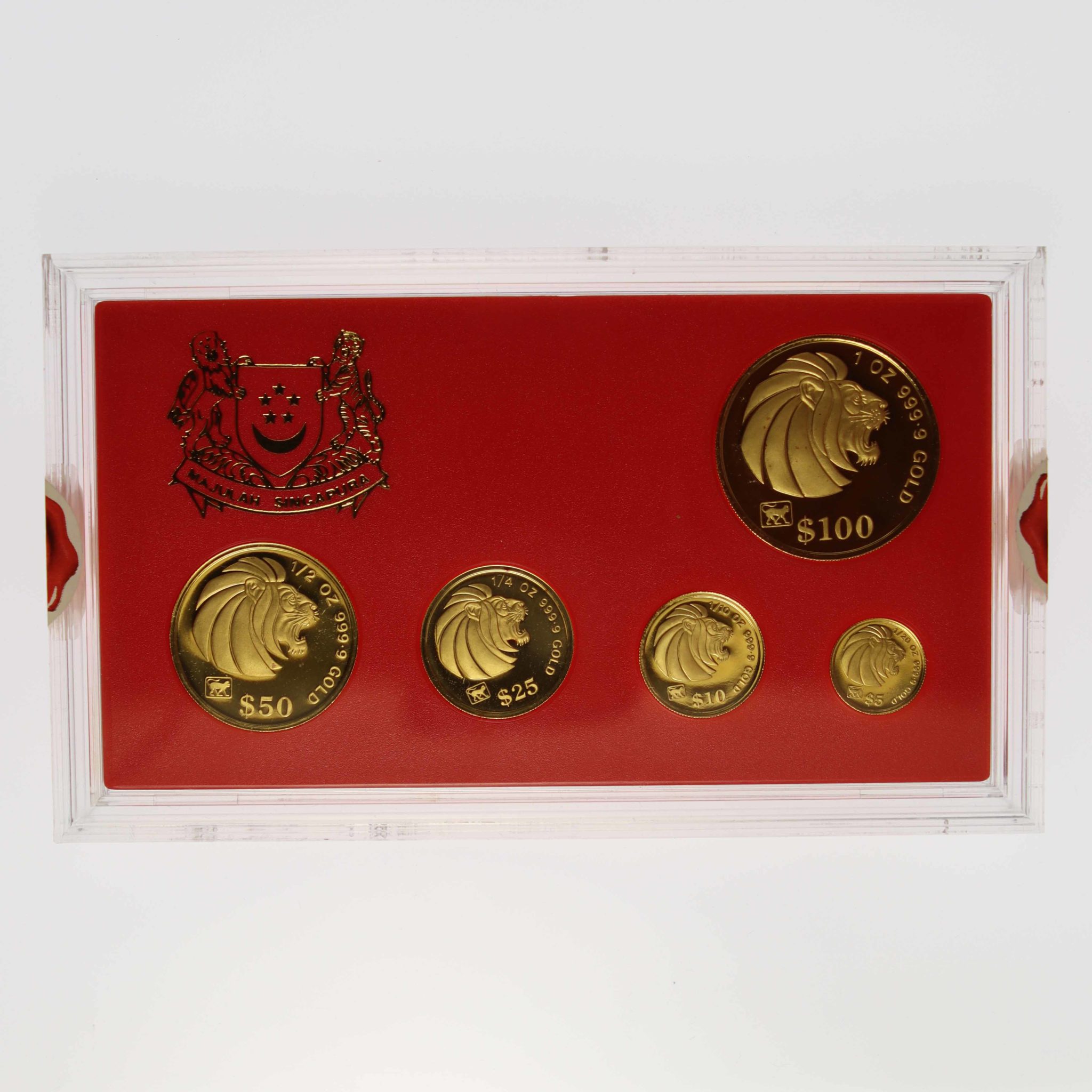 Singapur 5 Coin Proof Set 1992 Löwe