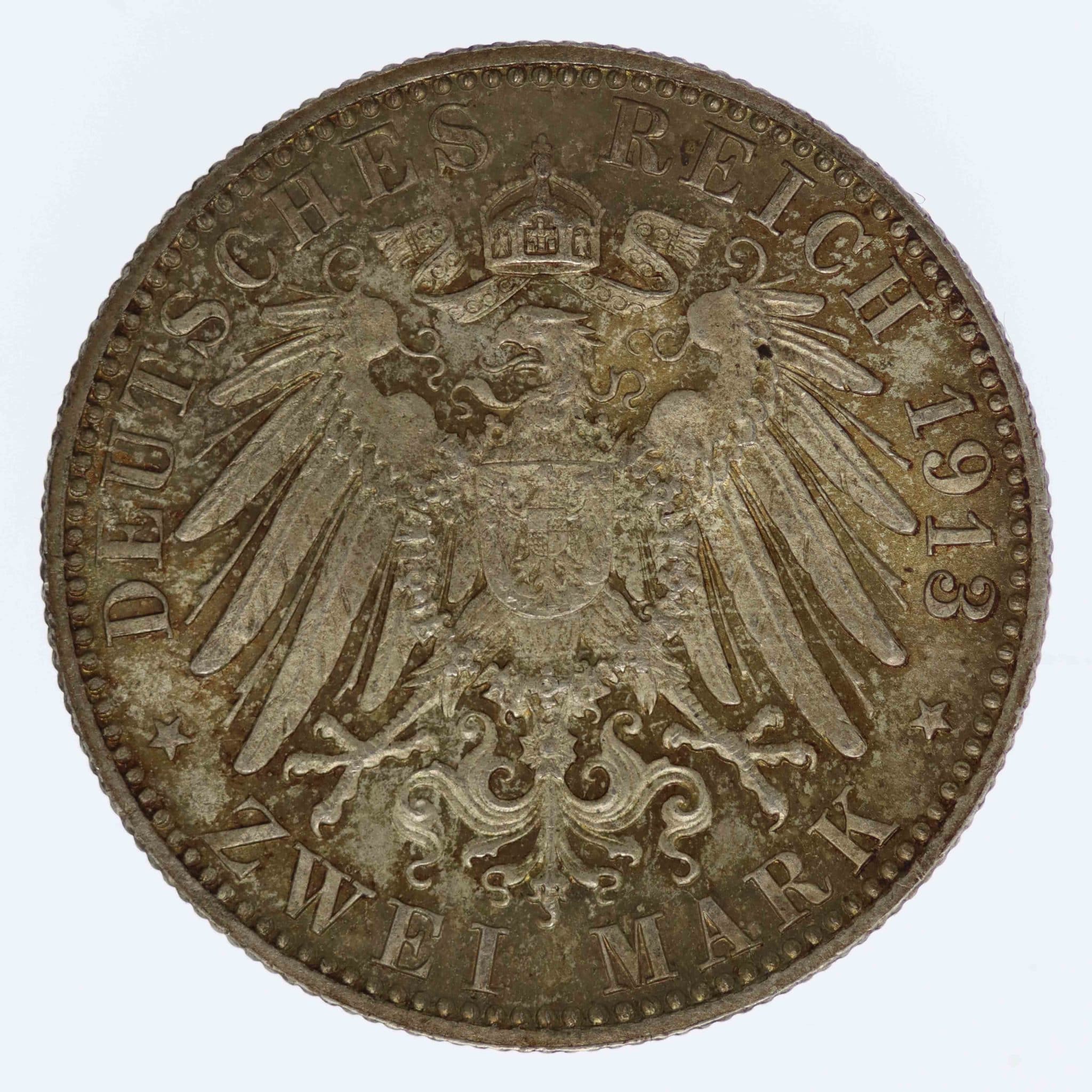Sachsen Meiningen Georg II. 2 Mark 1913