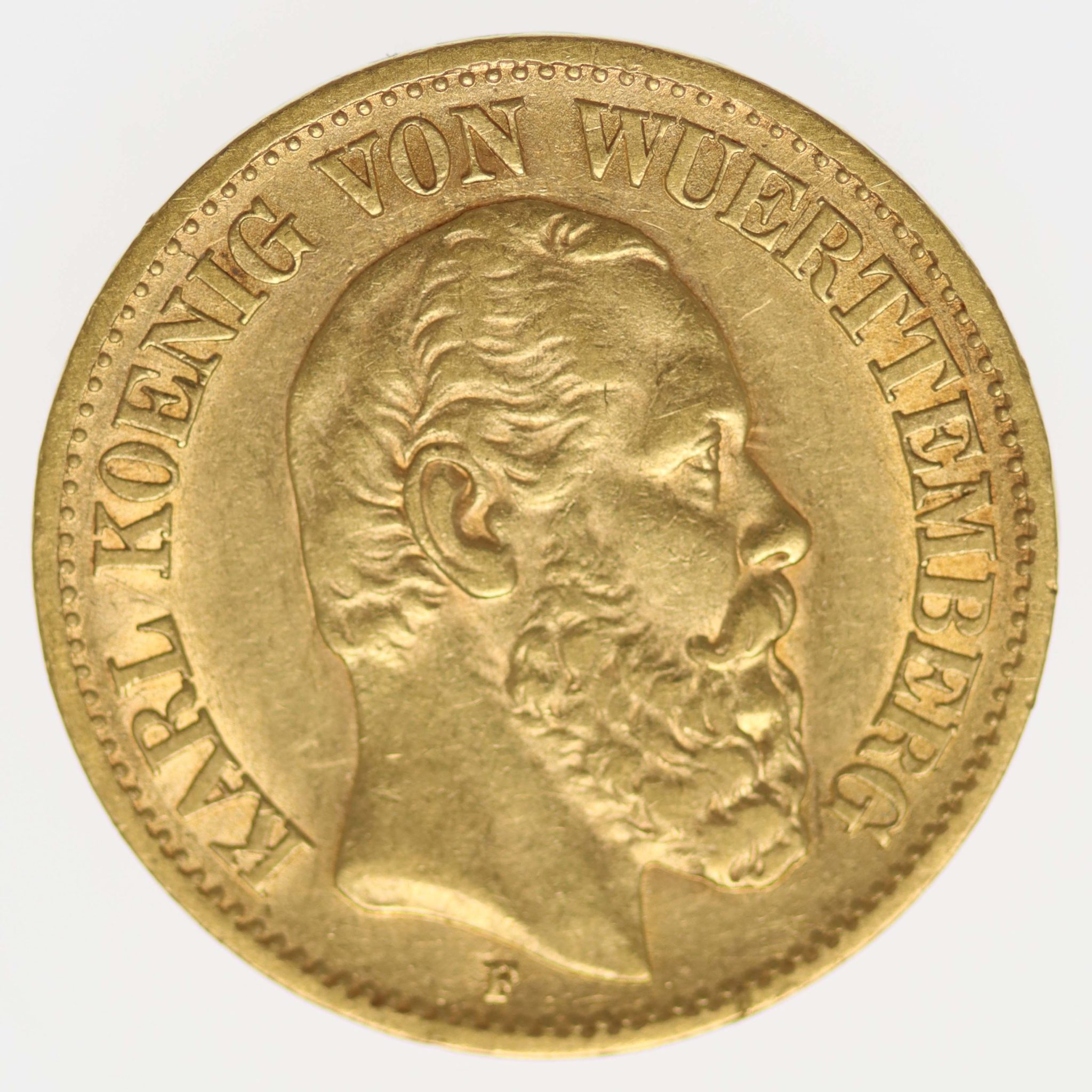 Württemberg Karl 10 Mark 1878