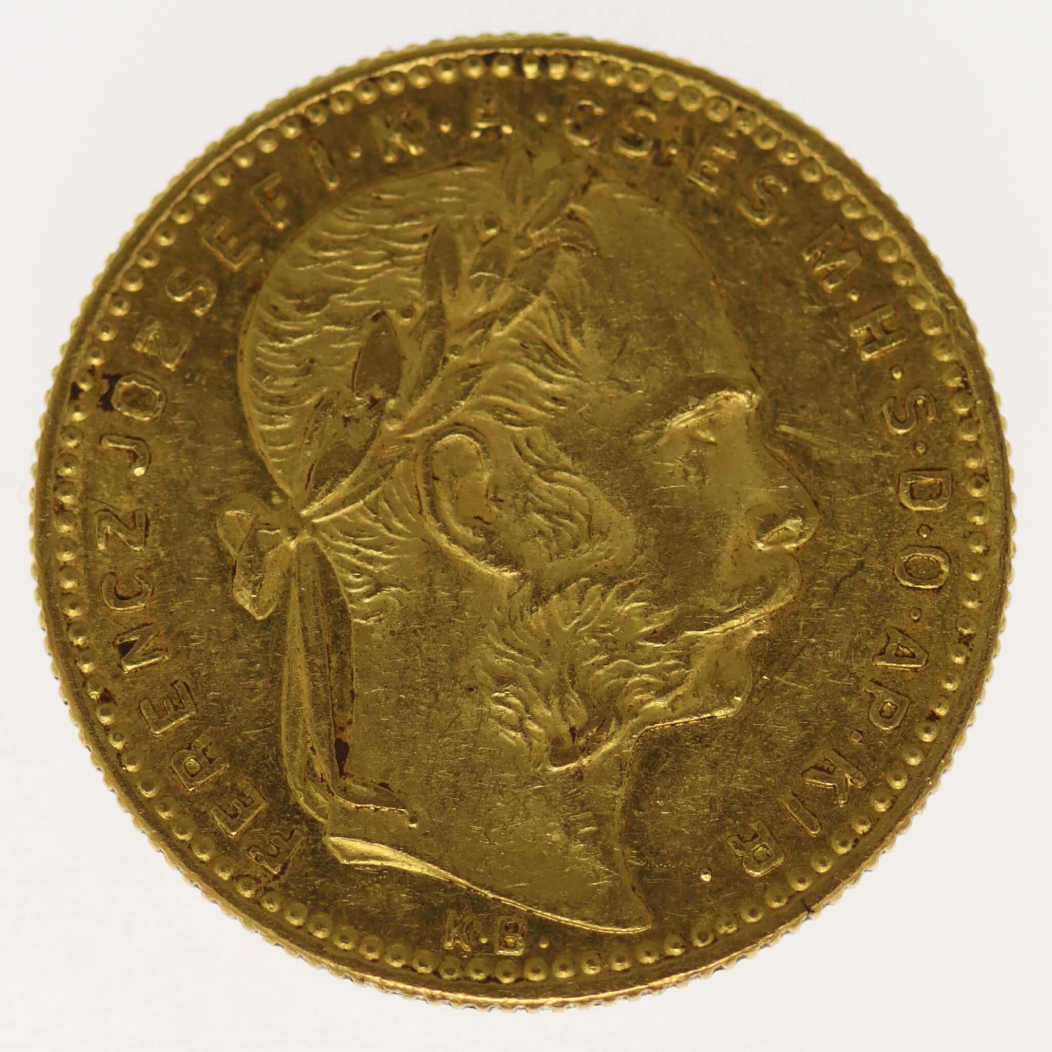 Österreich Kaiserreich Franz Joseph I. 8 Forint 1889 KB