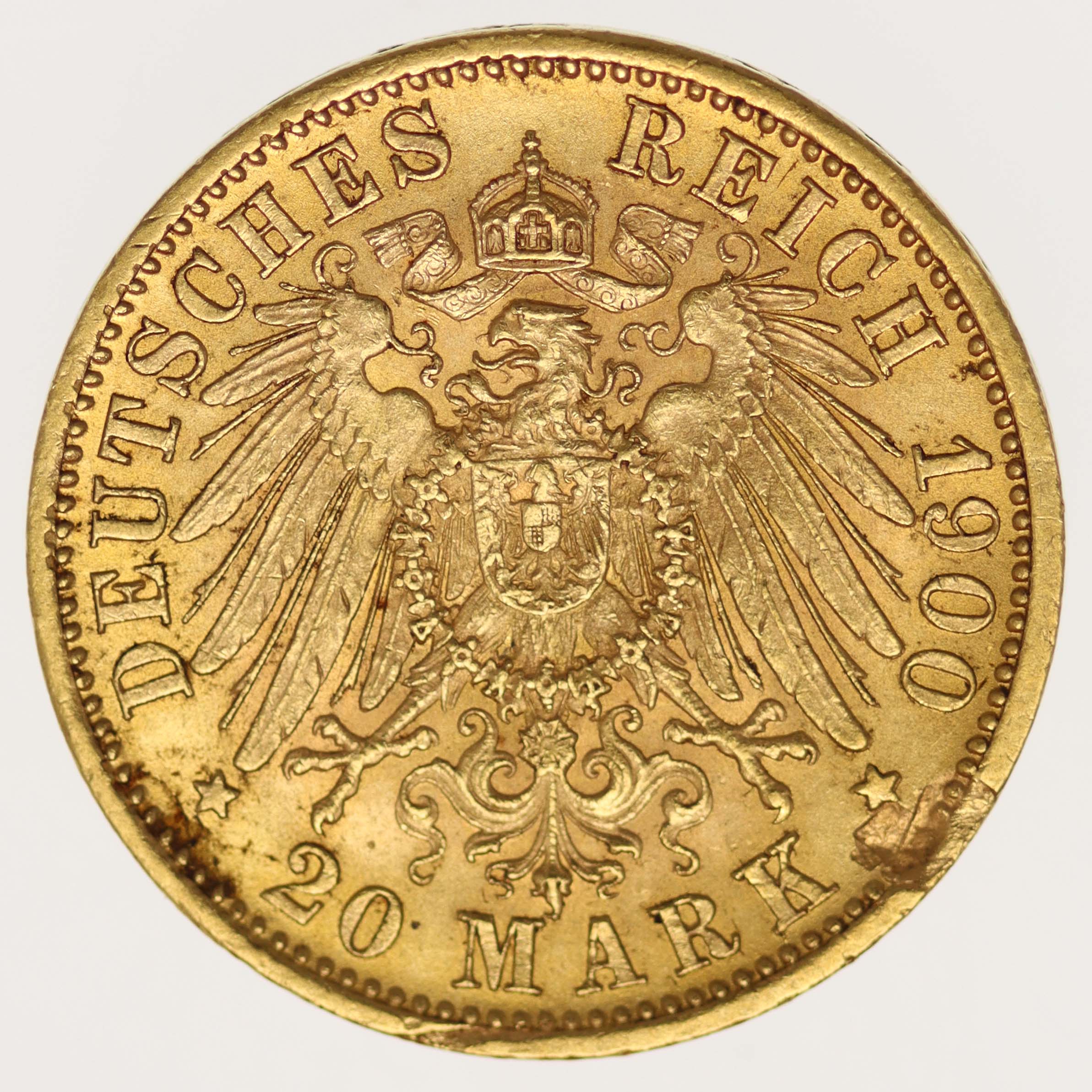 Württemberg Wilhelm II. 20 Mark 1900