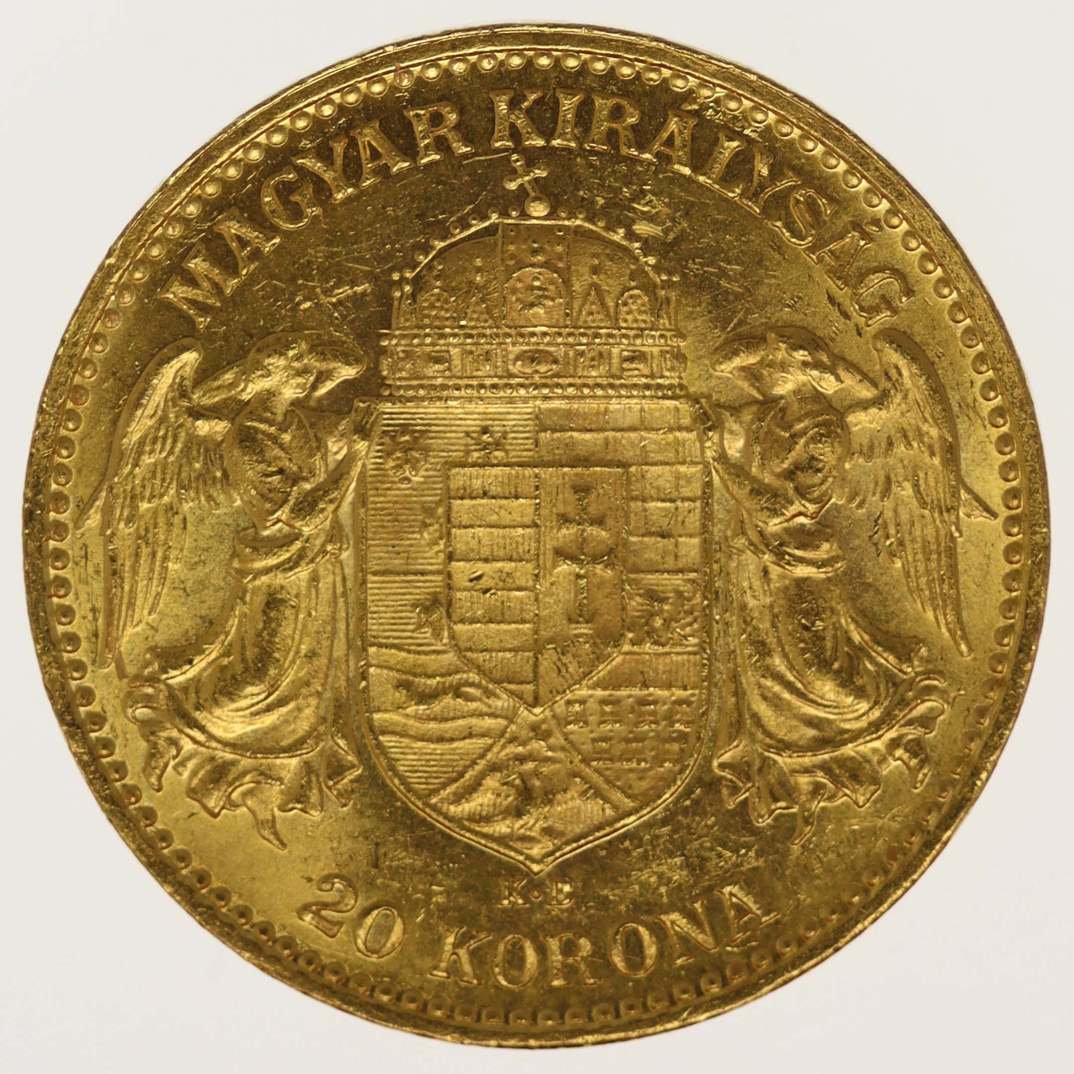 Ungarn Franz Joseph I. 20 Kronen 1906