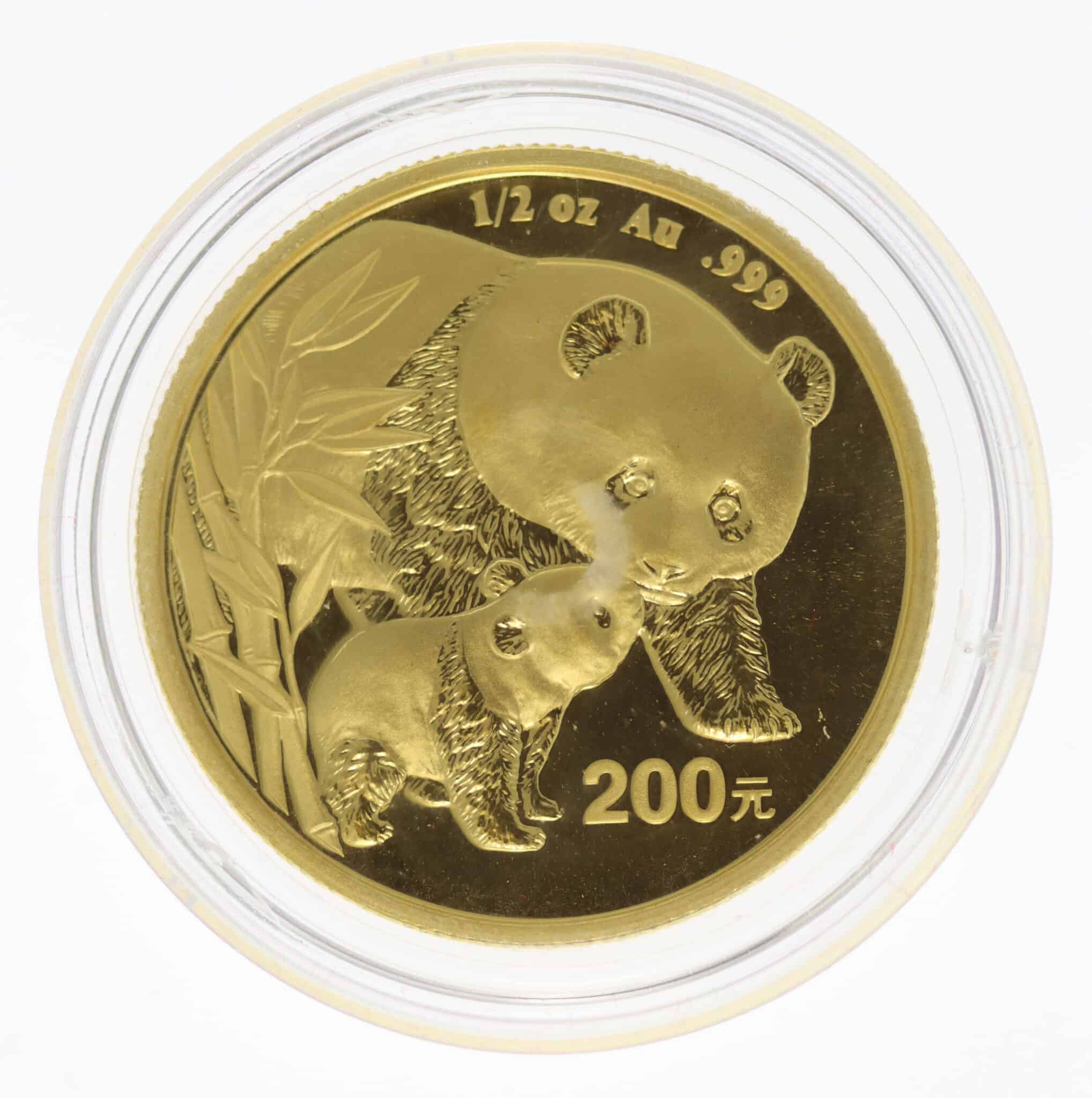 China Panda 200 Yuan 2004 1/2 Unze