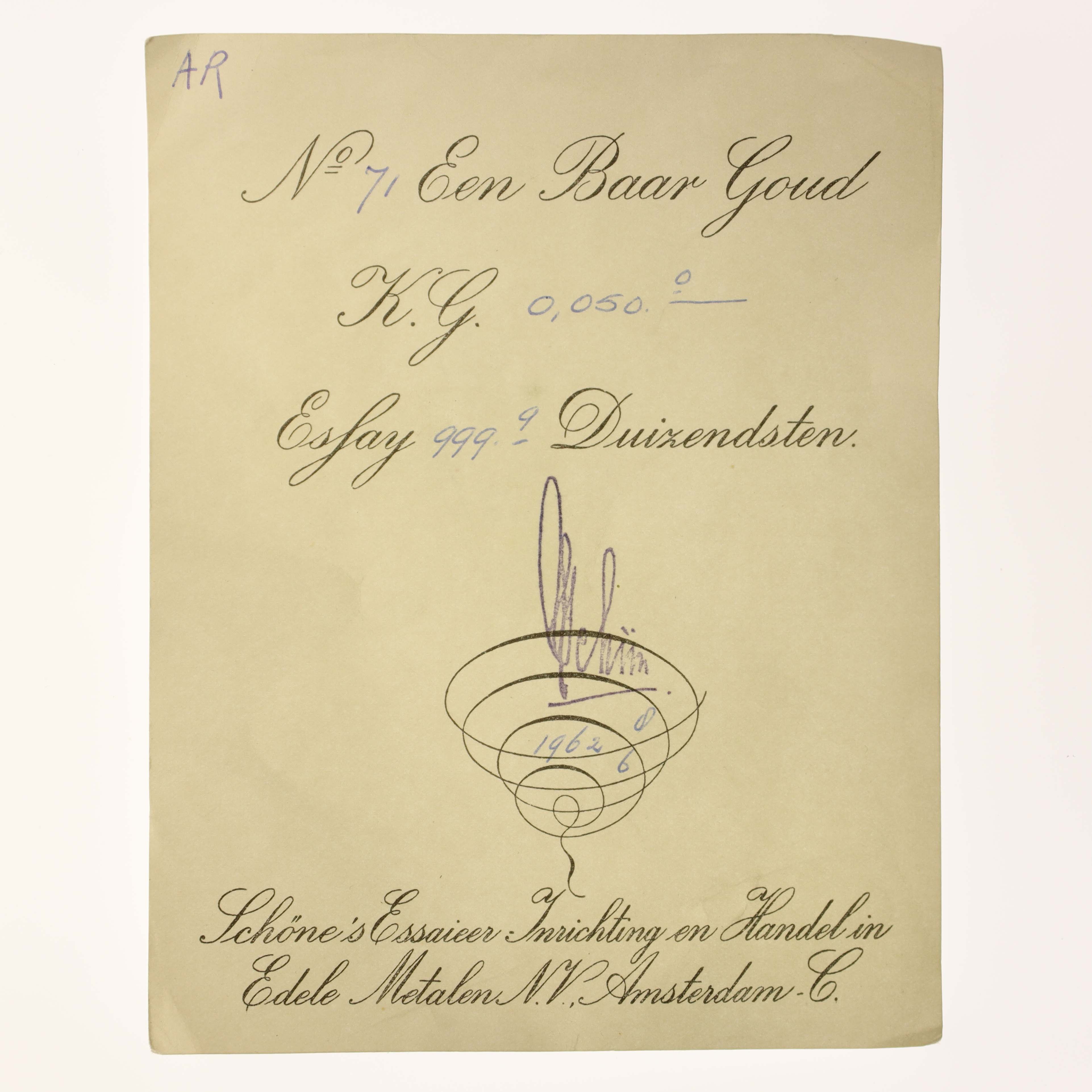 Goldbarren 50 Gramm Schöne Edelmetaal N.V.