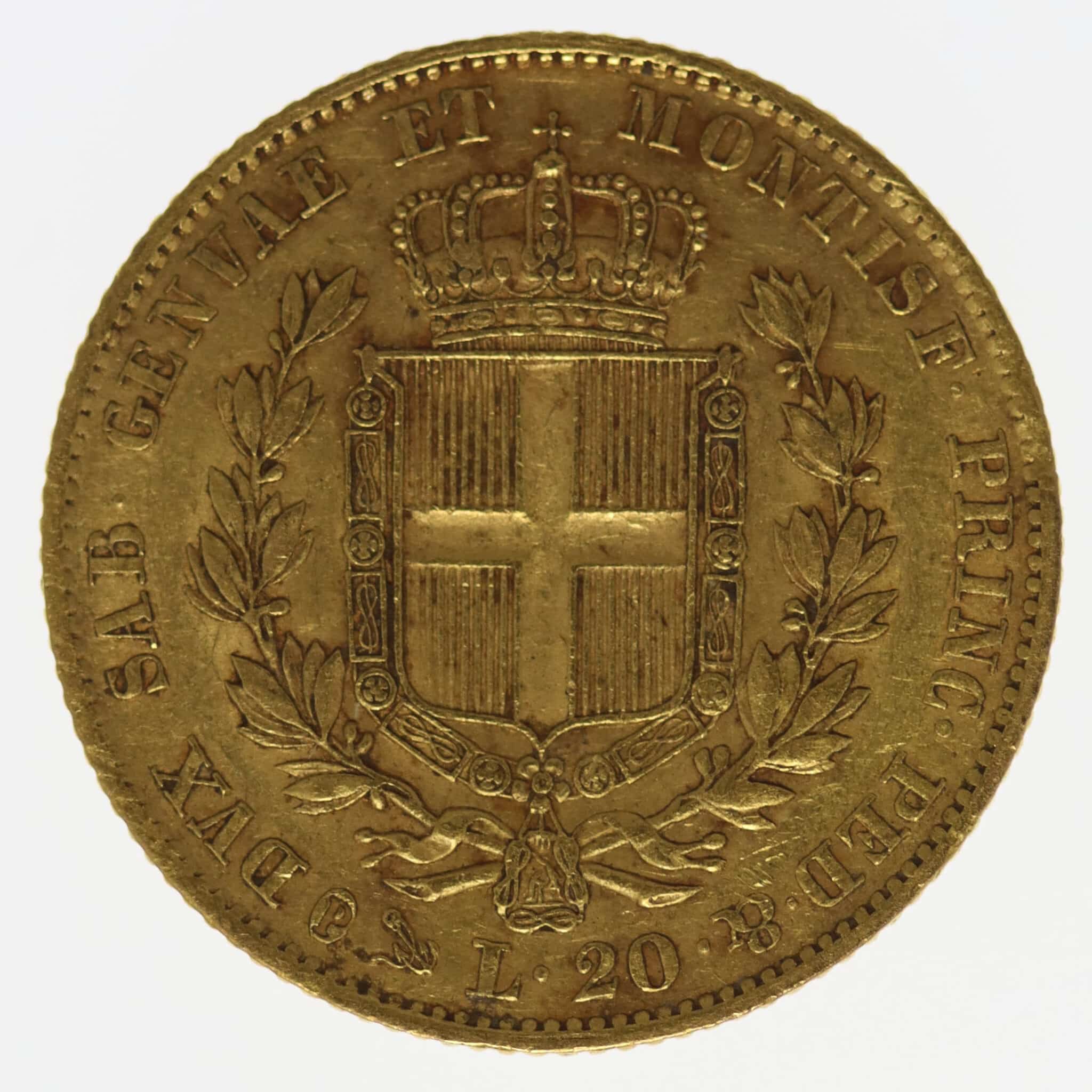 Italien Sardinien Karl Albert 20 Lire 1841