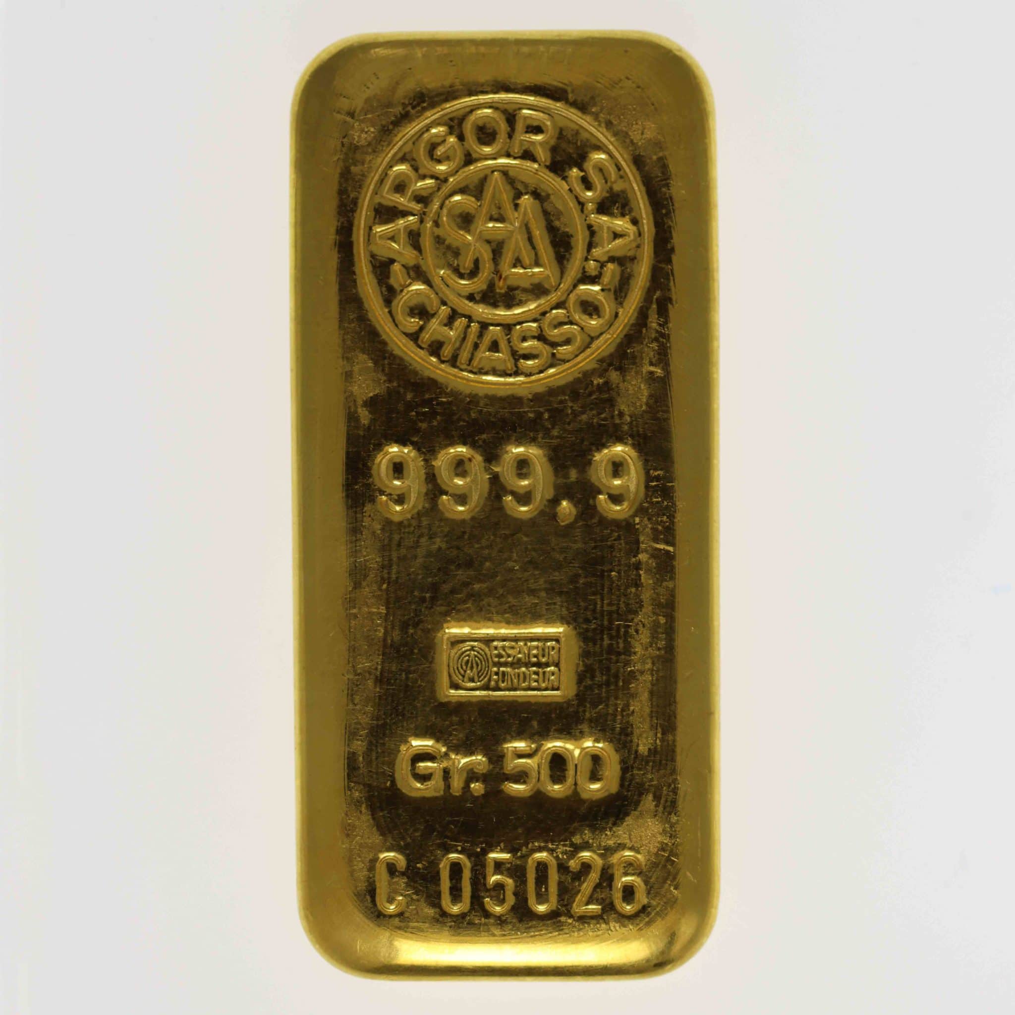 Goldbarren 500 Gramm Argor S.A.