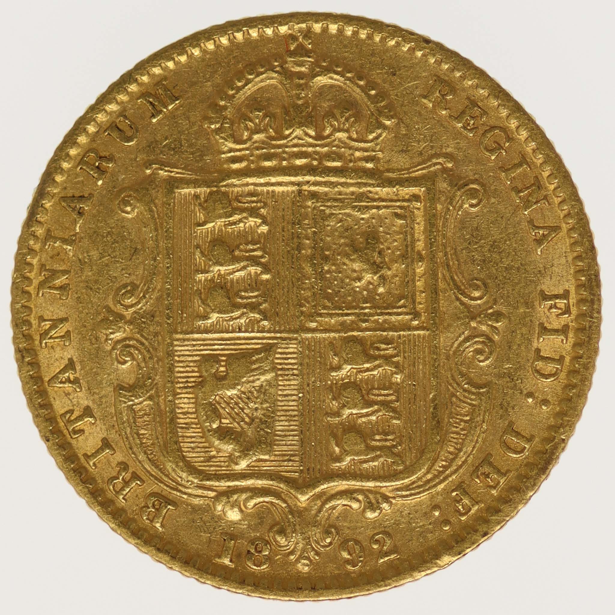 Großbritannien Victoria 1/2 Sovereign 1892
