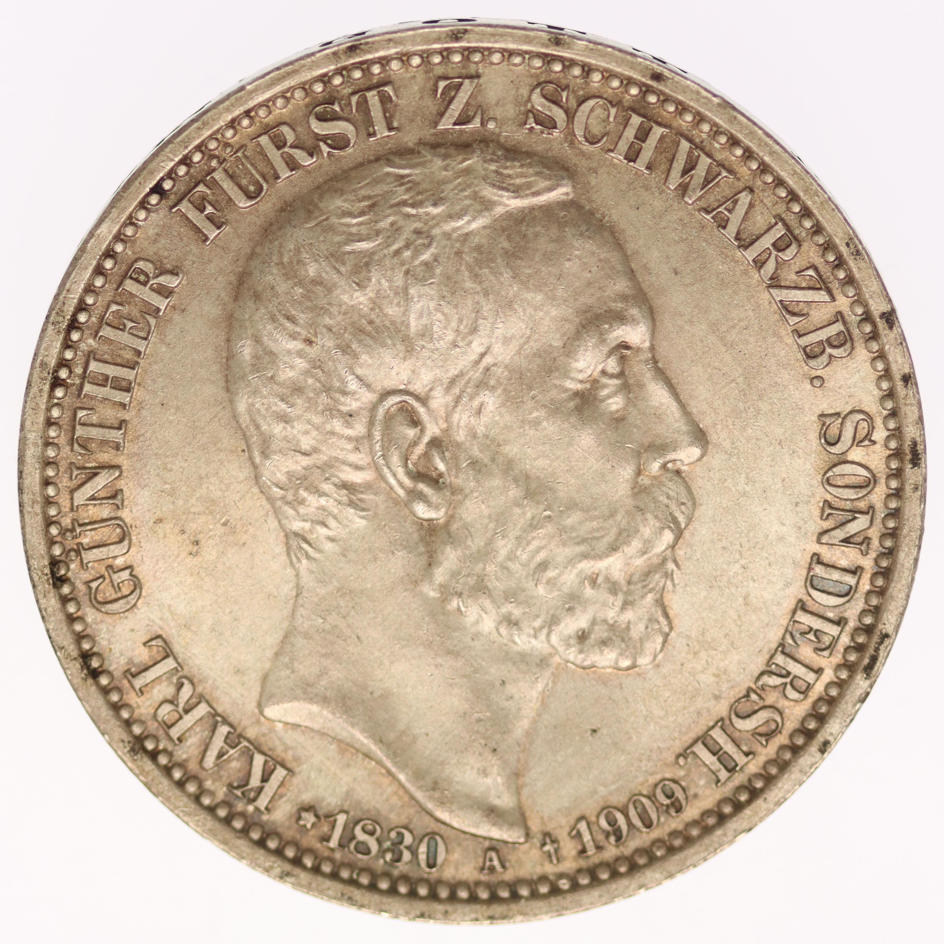 Schwarzburg Sondershausen Karl Günther 3 Mark 1909