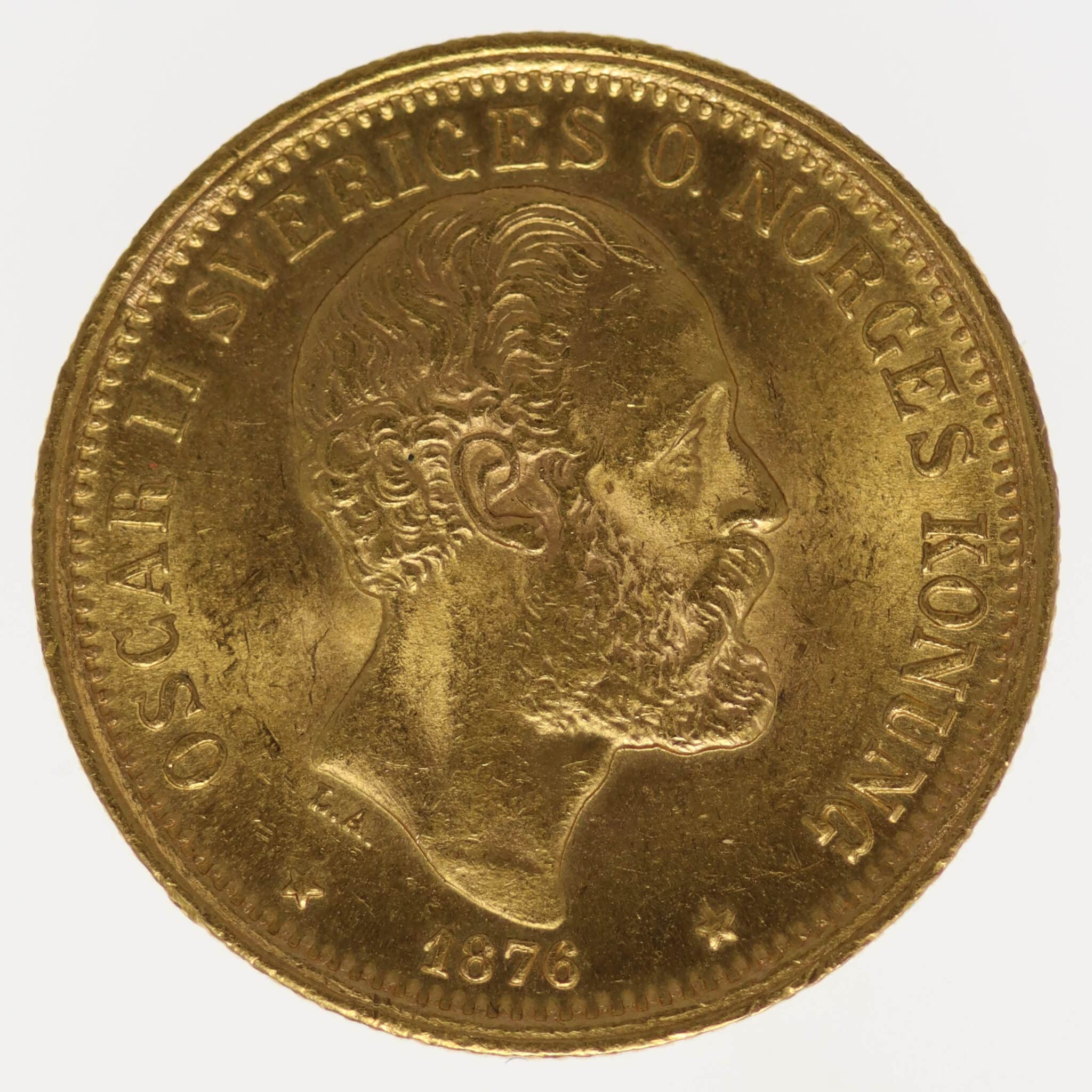 Schweden Oskar II. 20 Kronen 1876 E.B.
