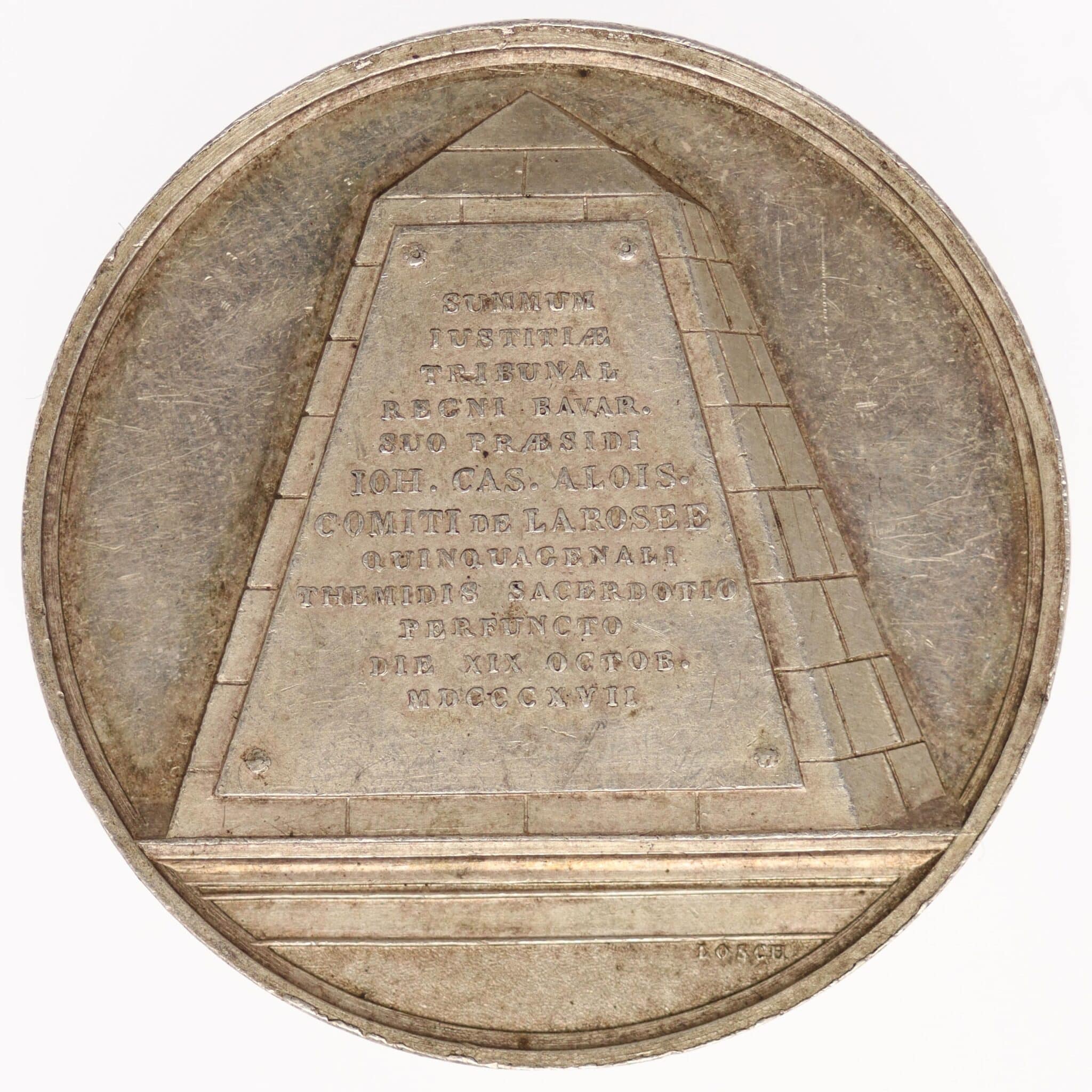 Bayern Maximilian I. Joseph Silbermedaille 1817