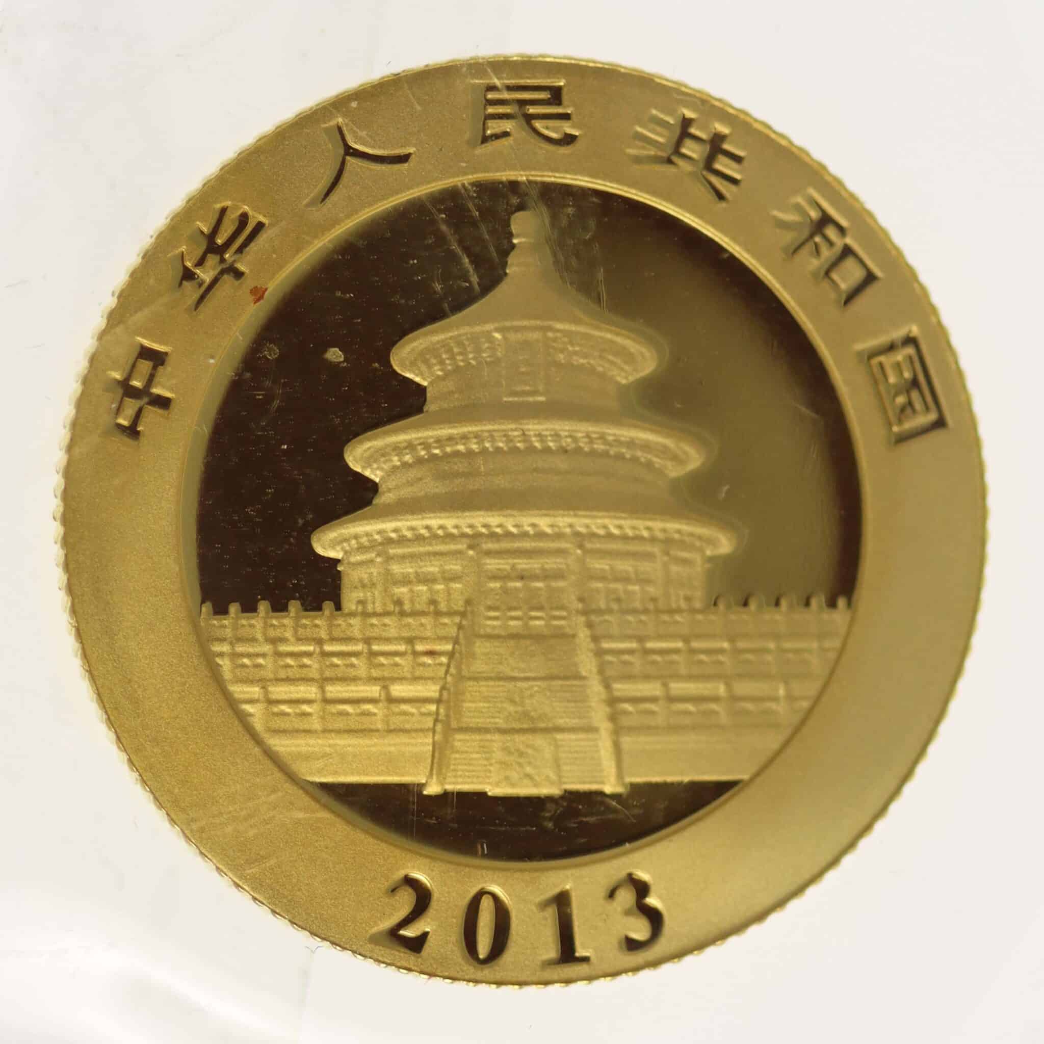 China Panda 100 Yuan 2013 1/4 Unze
